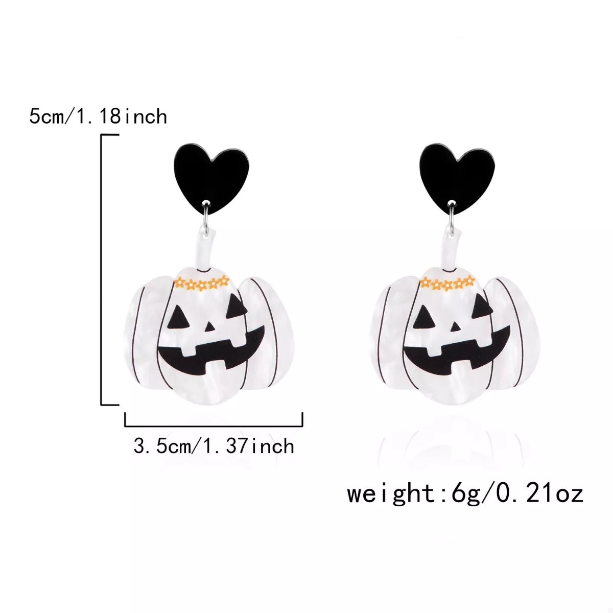 Trendsi Halloween Pumpkin Heart Drop Earrings -