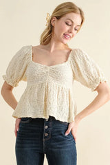 Trendsi And The Why Lovely Textured and Smocked Top -