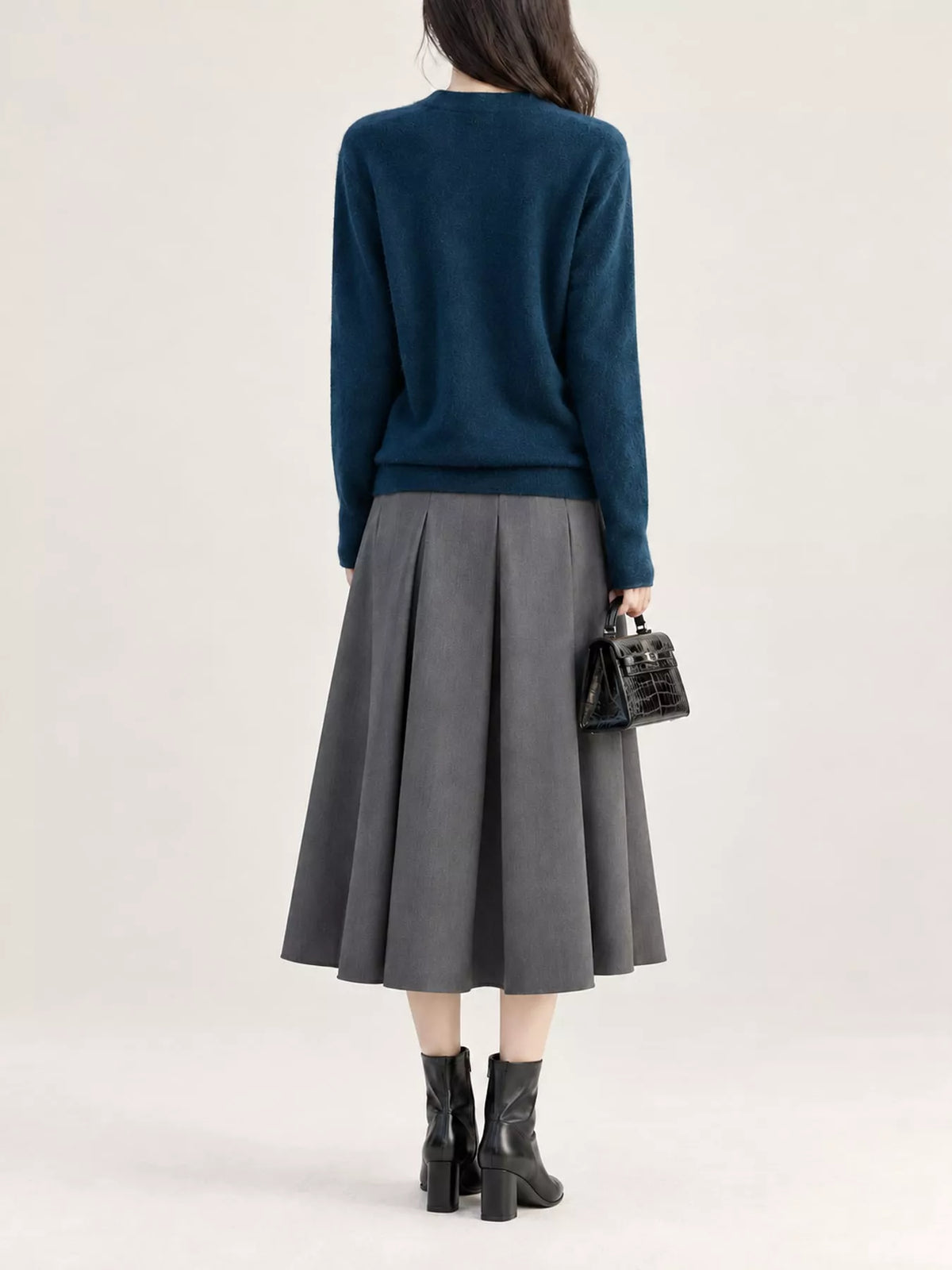 Surplice Long Sleeve Sweater — back view