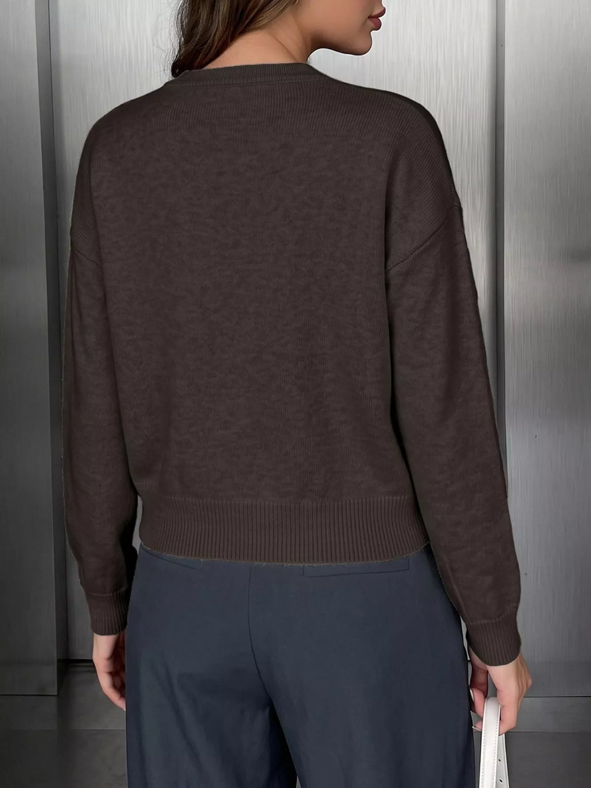 Frog-button knit cardigan