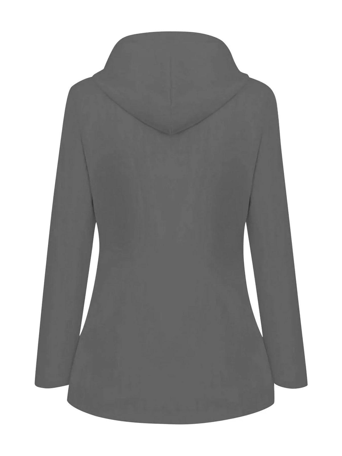 Navy Blue drawstring hooded jacket, back view