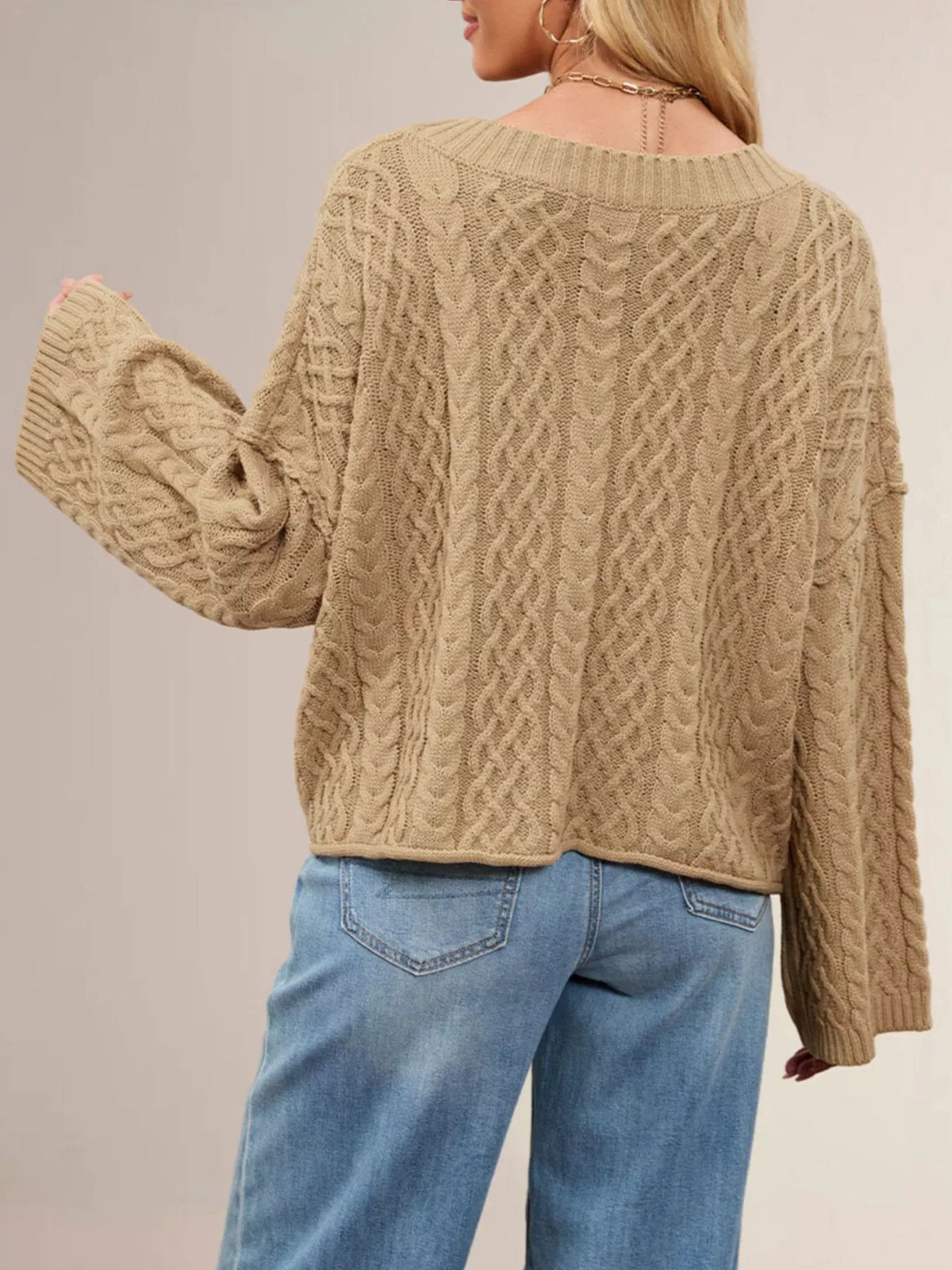 Trendsi Cozy Cable Knit Cardigan with Pockets -
