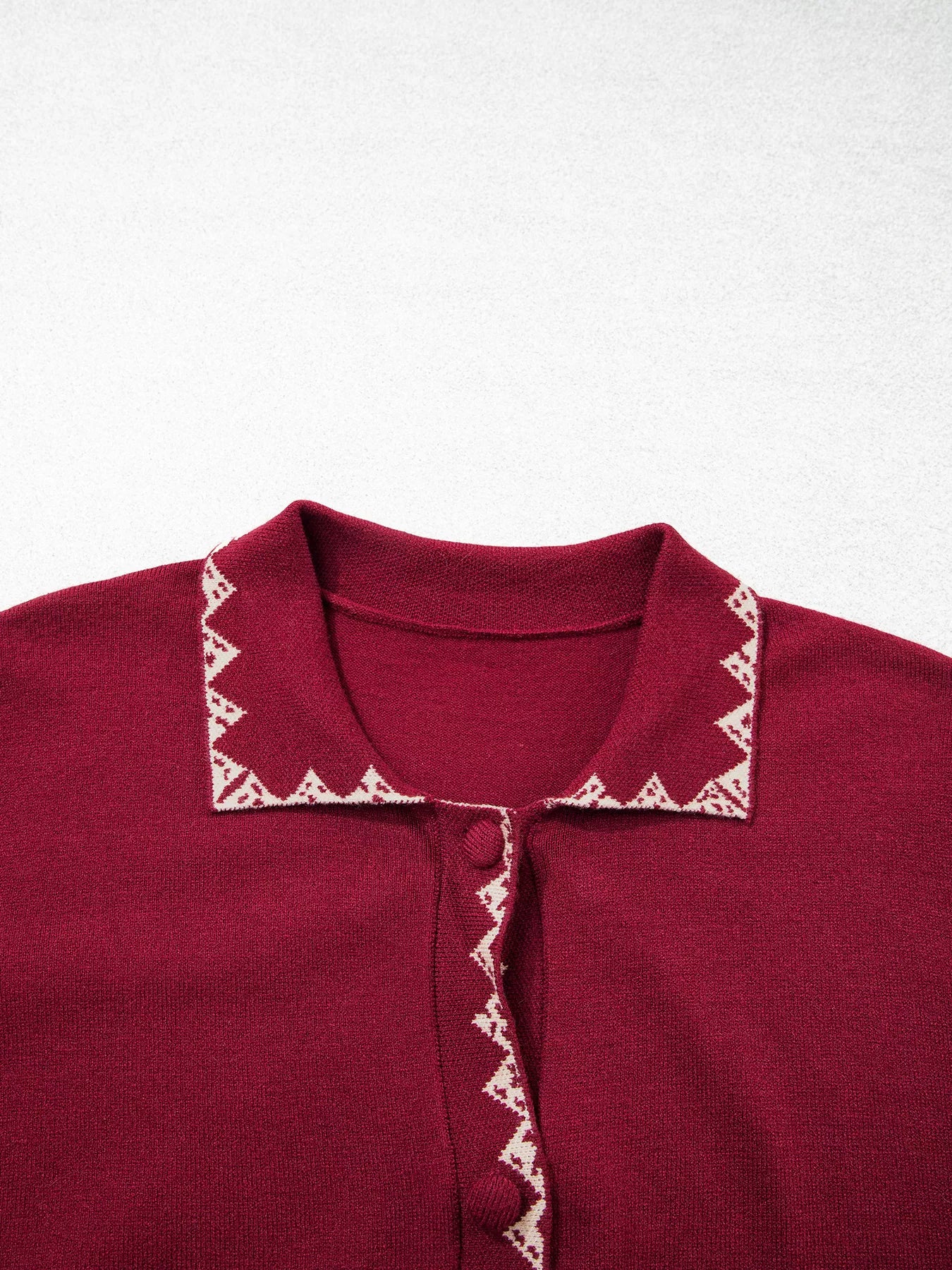 Trendsi Bow Pocket Collar Long Sleeve Knit Cardigan -