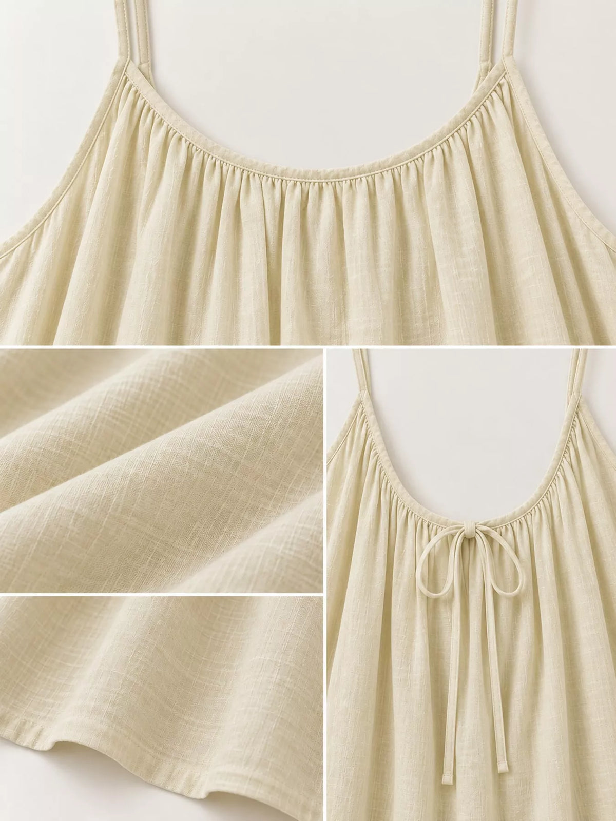 Backless Spaghetti Strap Maxi Dress — garment construction details