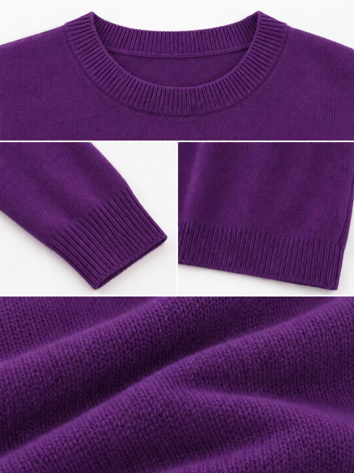 Crew Neck Long Sleeve Sweater — garment construction details
