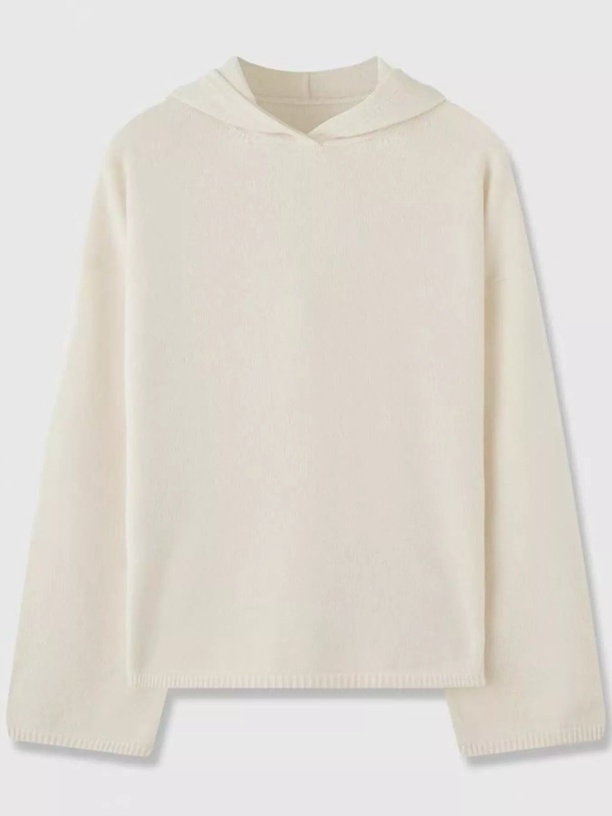 Cream white long-sleeve sweater, product view