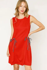Trendsi Umgee Round Neck Sleeveless Tank Dress with Pockets - Dresses