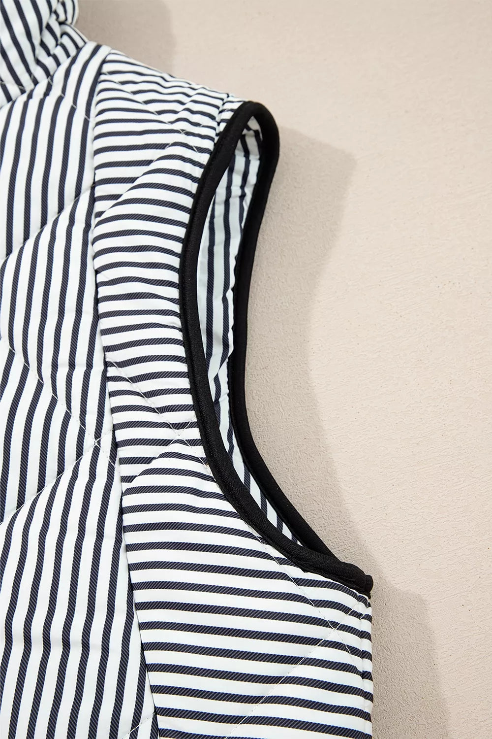 Trendsi Striped Quilted Vest Coat -