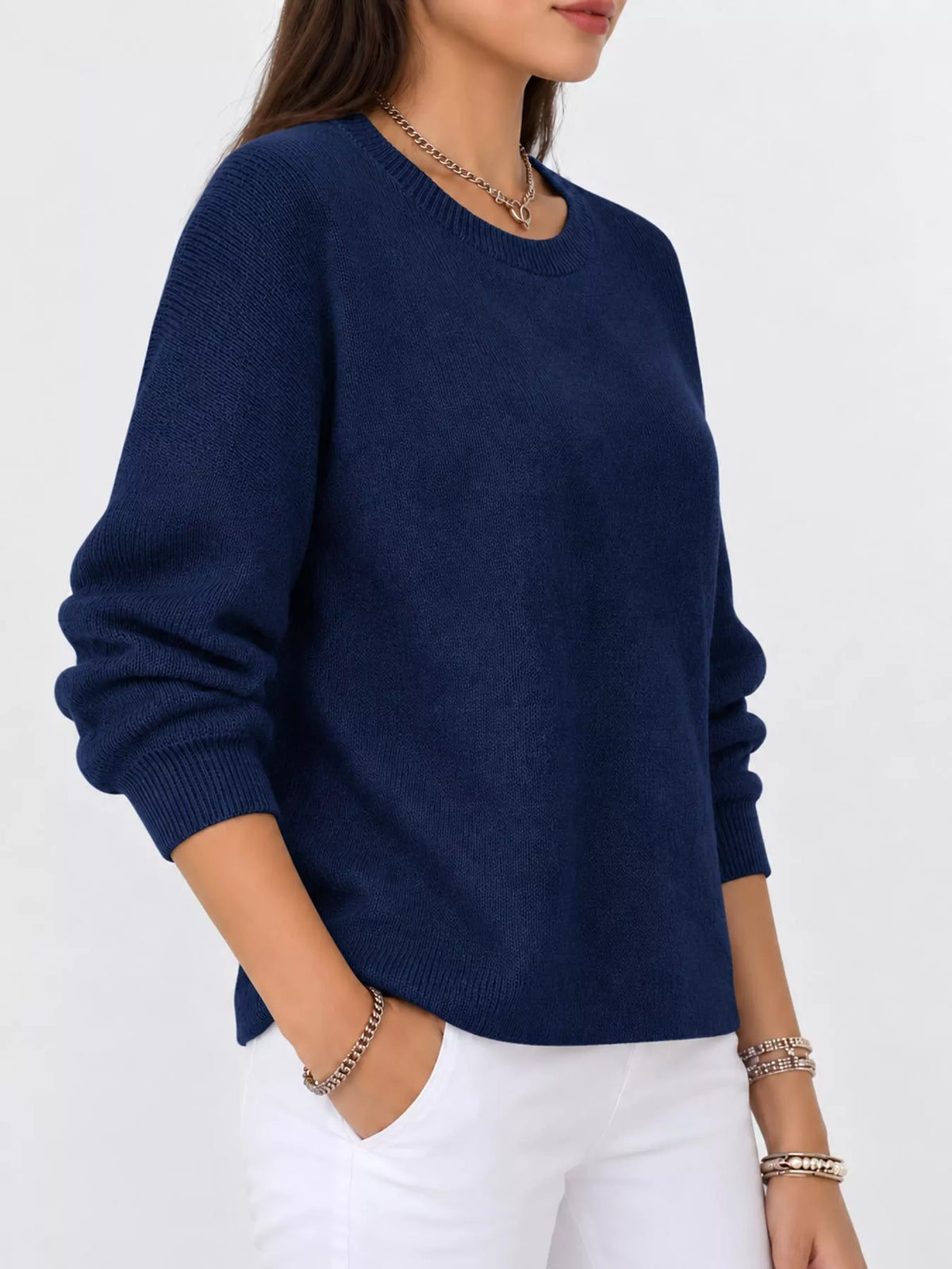 Dark Blue crew neck sweater