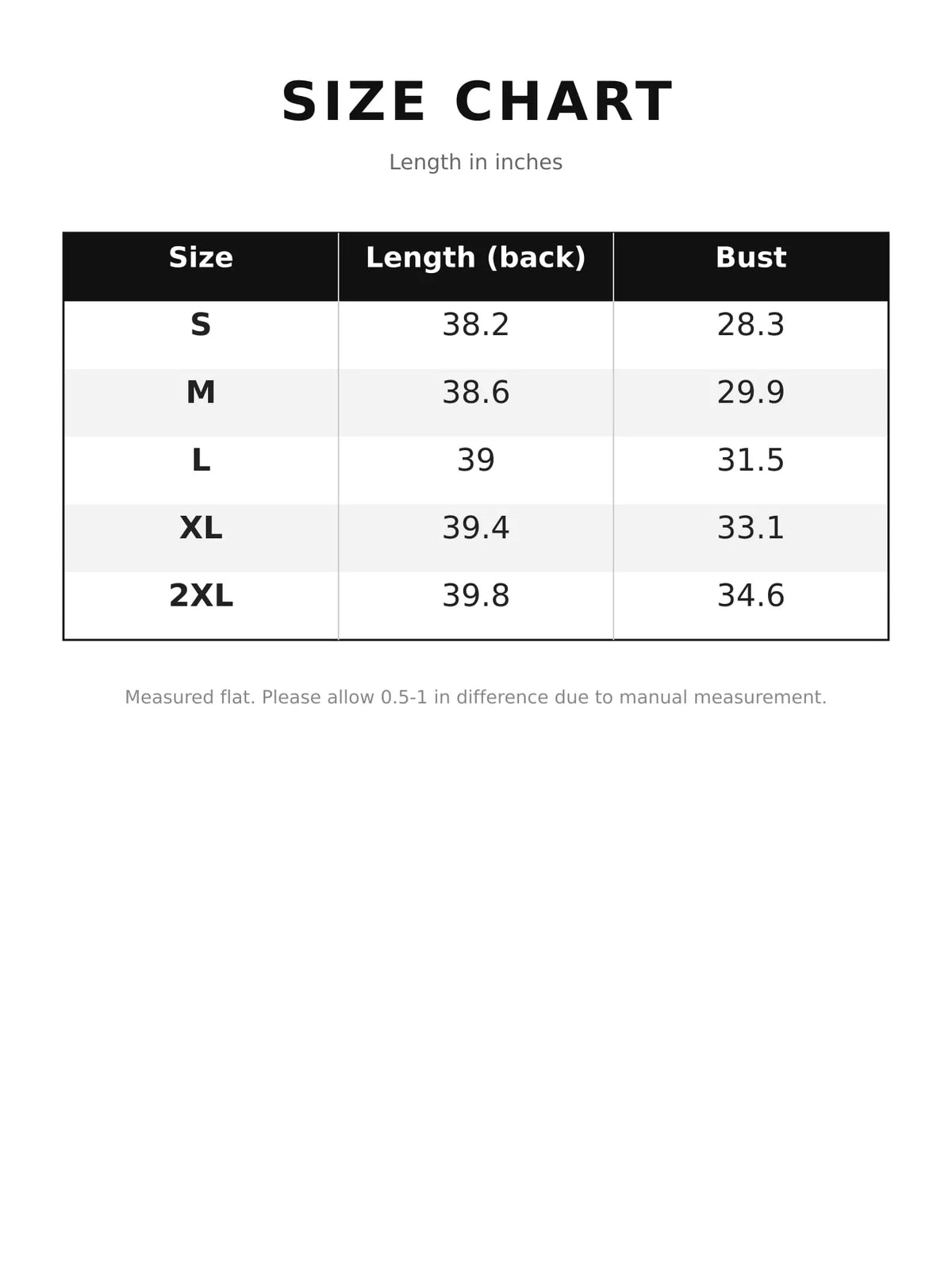 Size chart for high-low halter neck evening dress