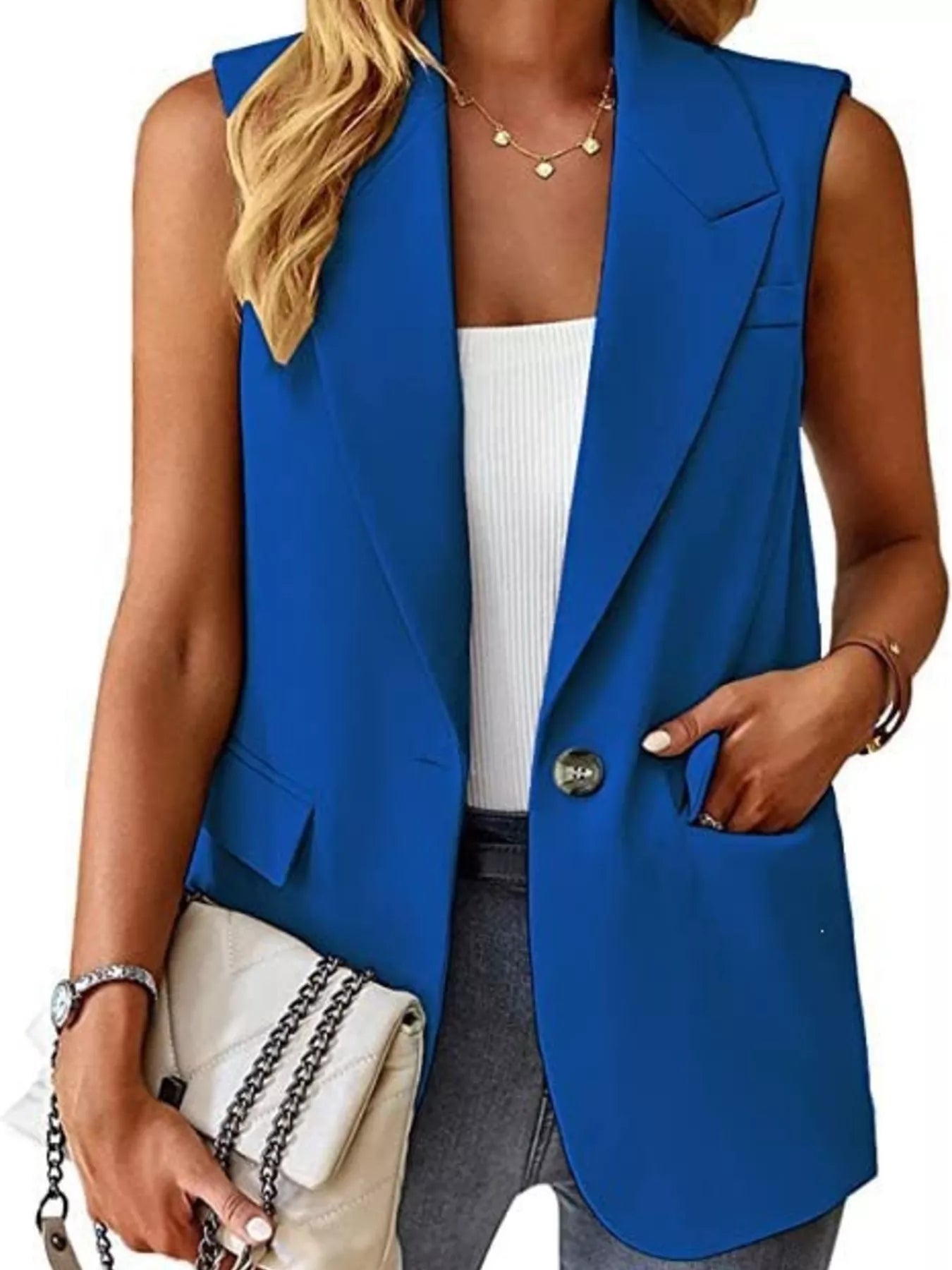 Trendsi One Button Blazer Vest -