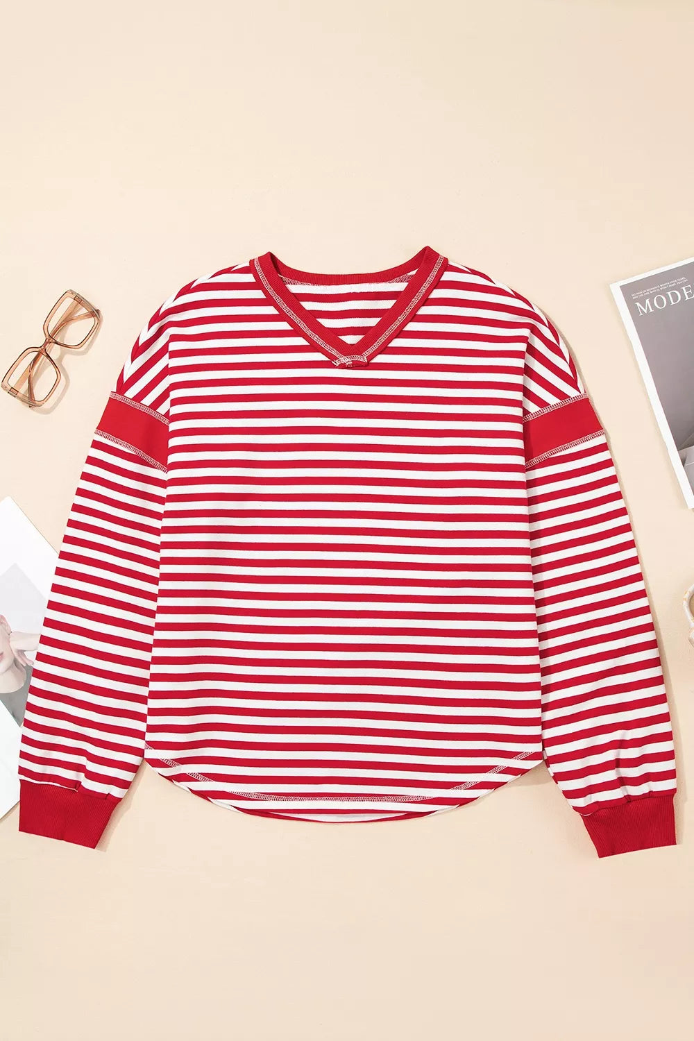 Trendsi Striped Long Sleeve Casual Sweatshirt -