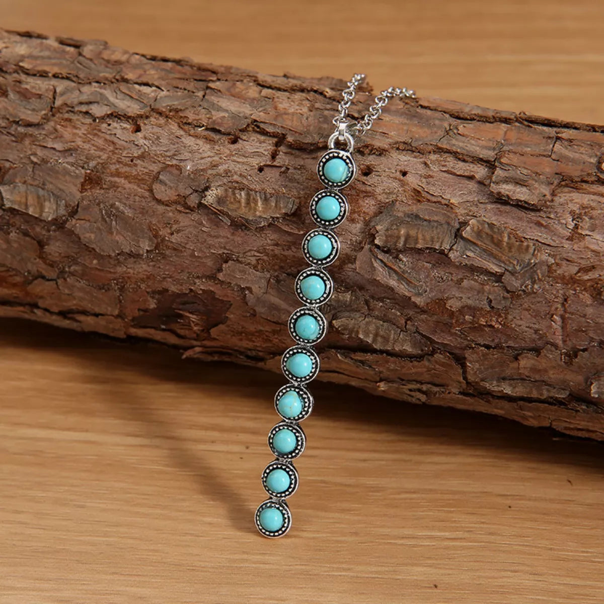 Trendsi Vintage Style Beaded Bar Necklace -