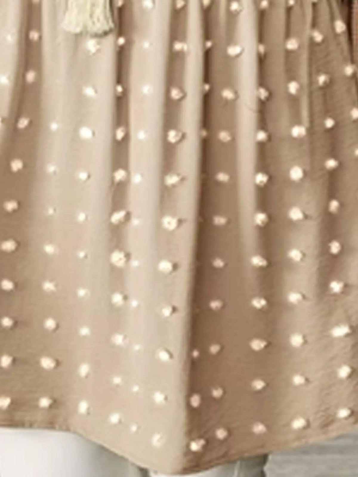 Swiss-dot blouse, beige dot detail