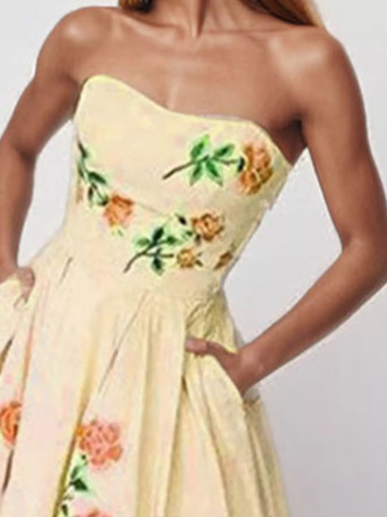 Trendsi Floral Print Tube Maxi Dress -