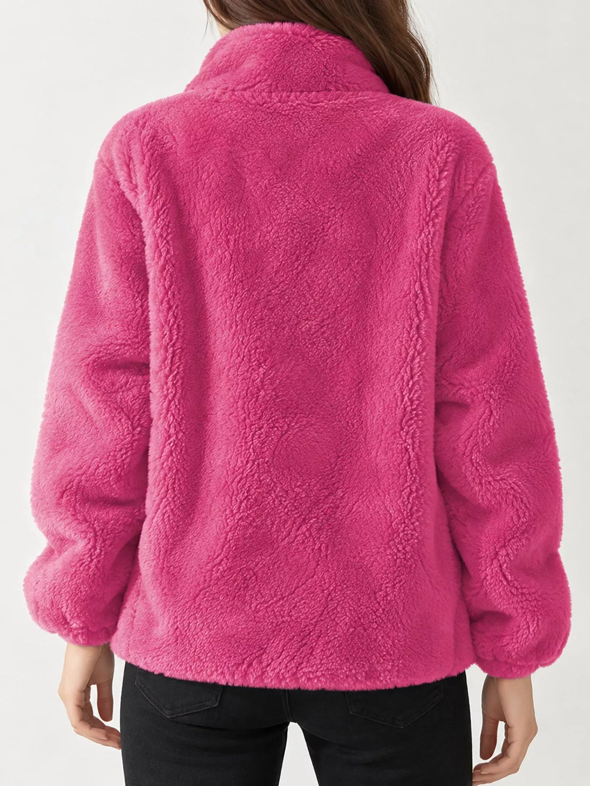 Faux-fur jacket, pink back