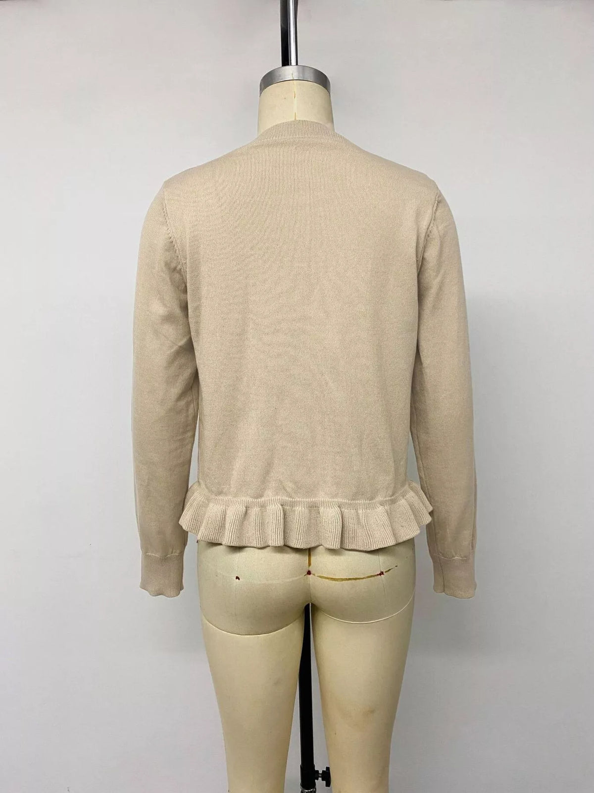 Trendsi Ruffle Hem Button-Up Cardigan -