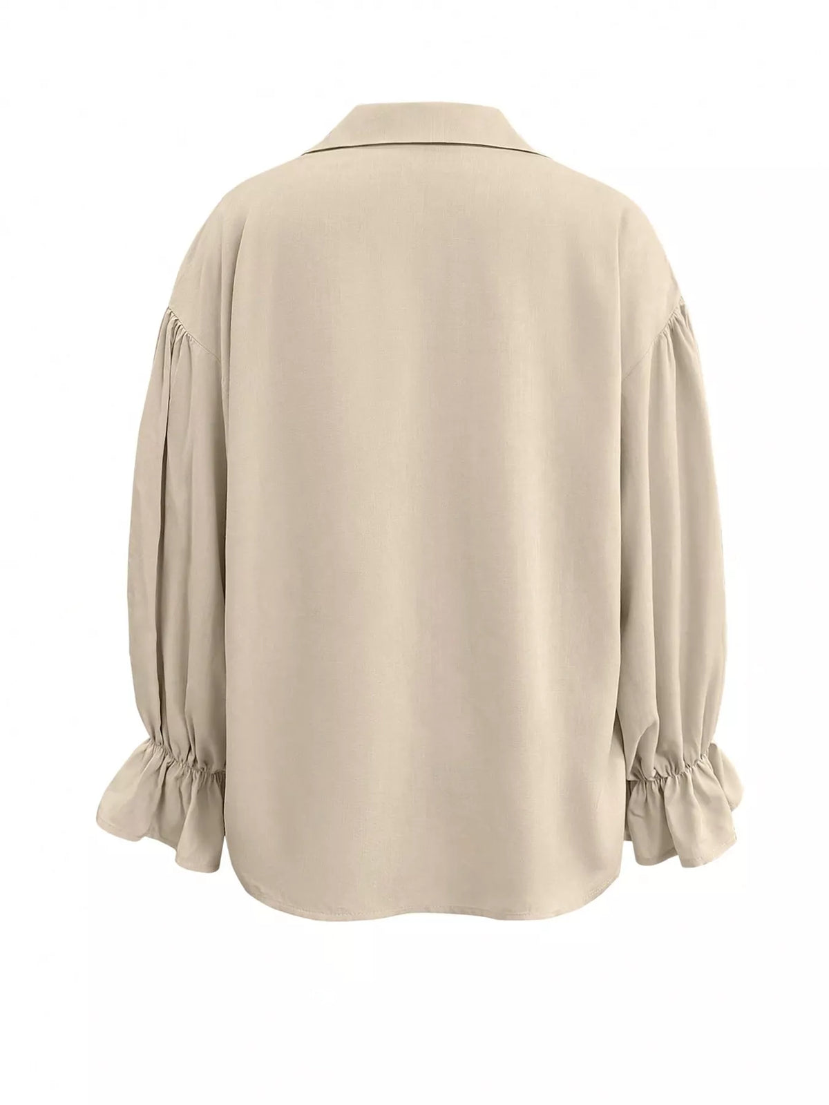 Trendsi Button Up Flounce Sleeve Shirt -