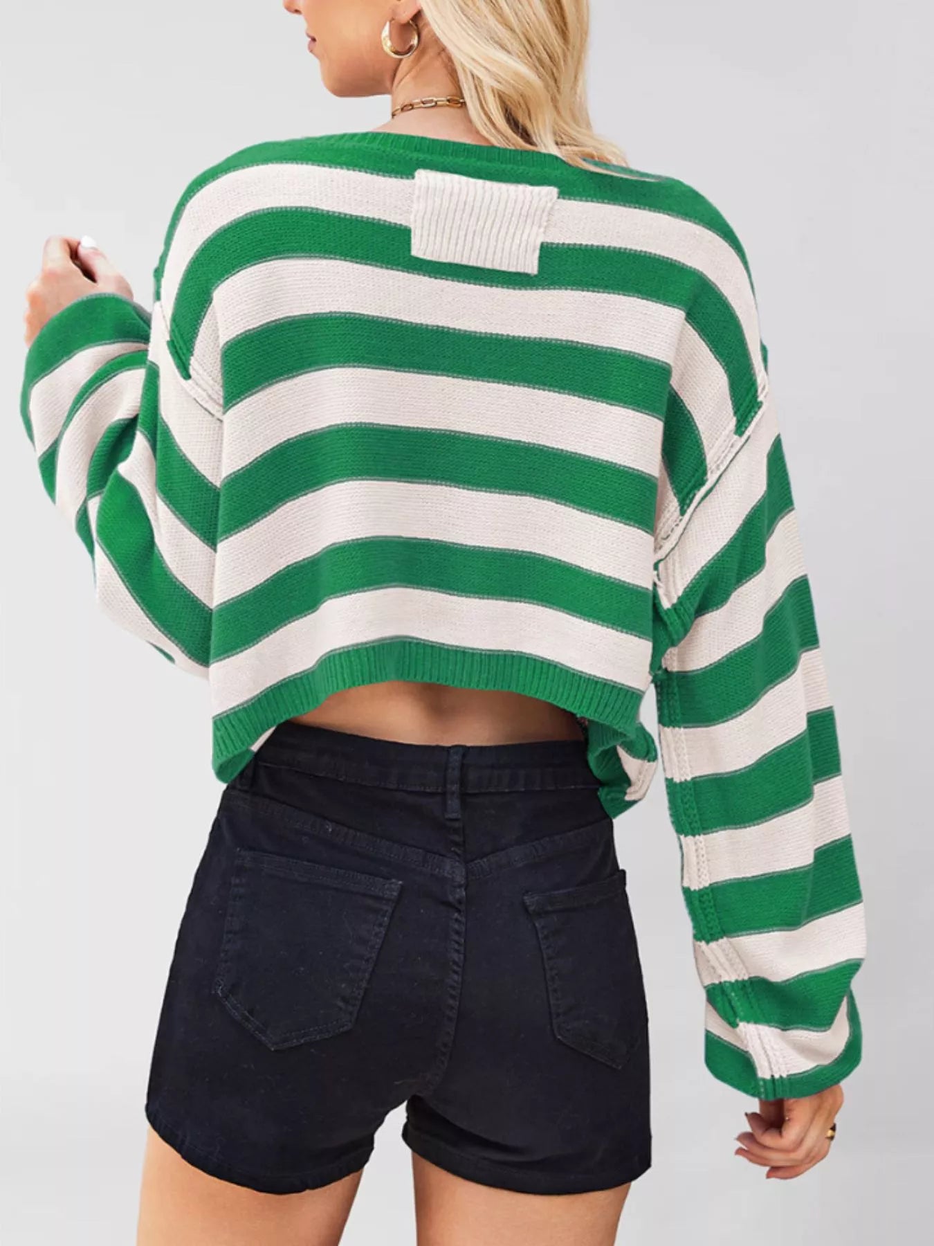 Trendsi Striped Boat Neck Sweater -