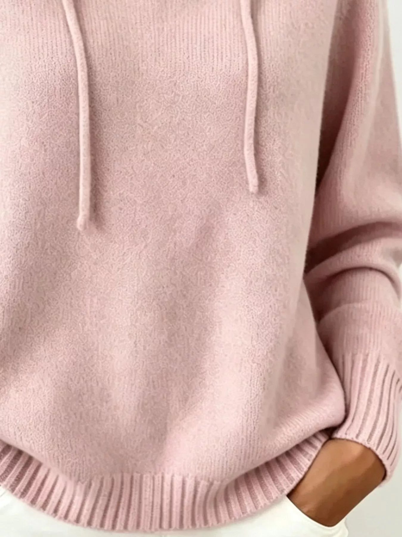 Trendsi Cozy Ribbed Long‑Sleeve Hooded Sweater -