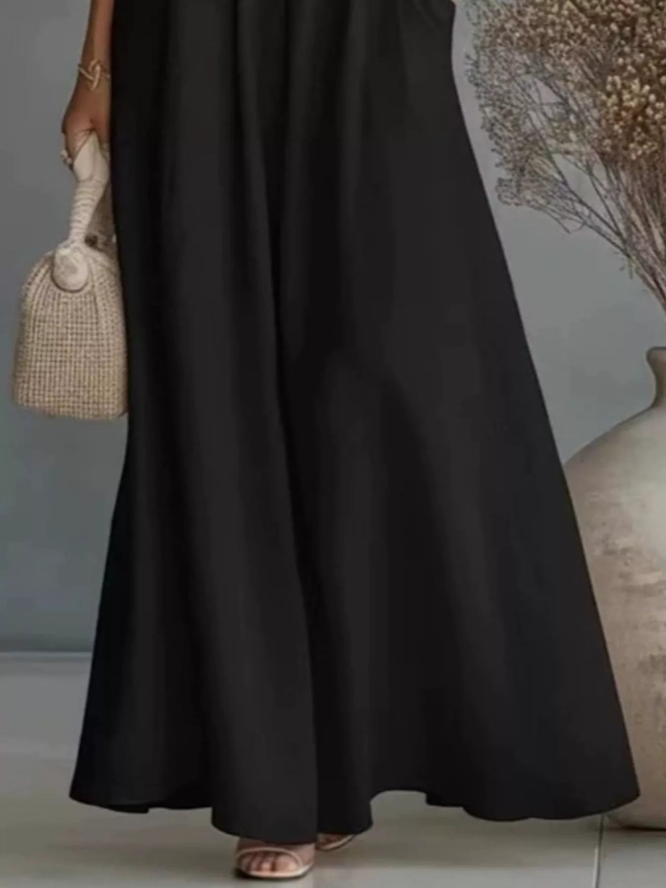 Trendsi Full Size One Shoulder Top and Wide Leg Pants Set Plus Size -