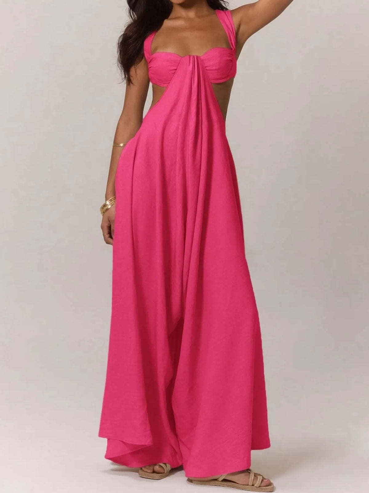 Cutout jumpsuit, pink front