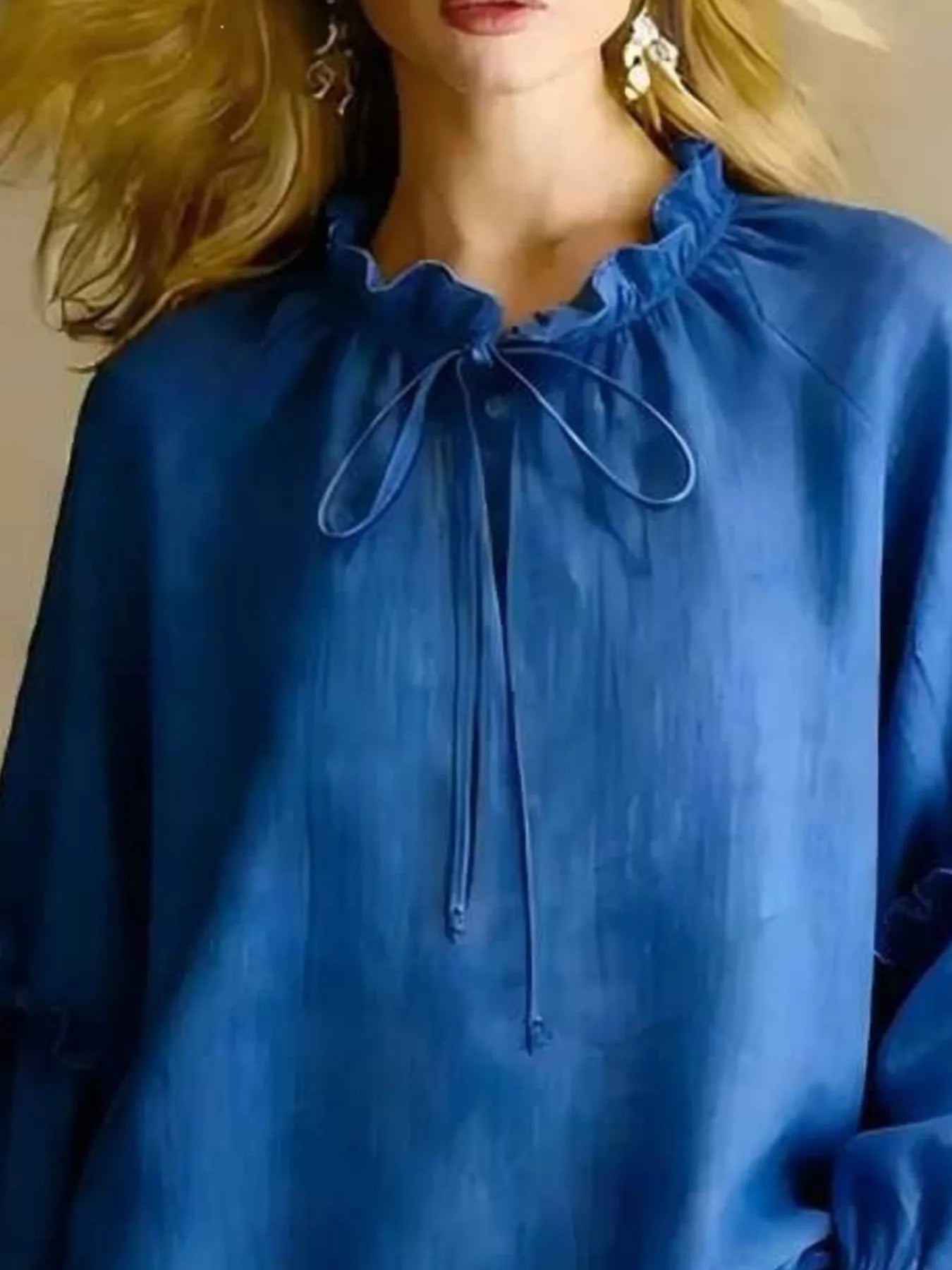 Trendsi Frill Balloon Sleeve Blouse -
