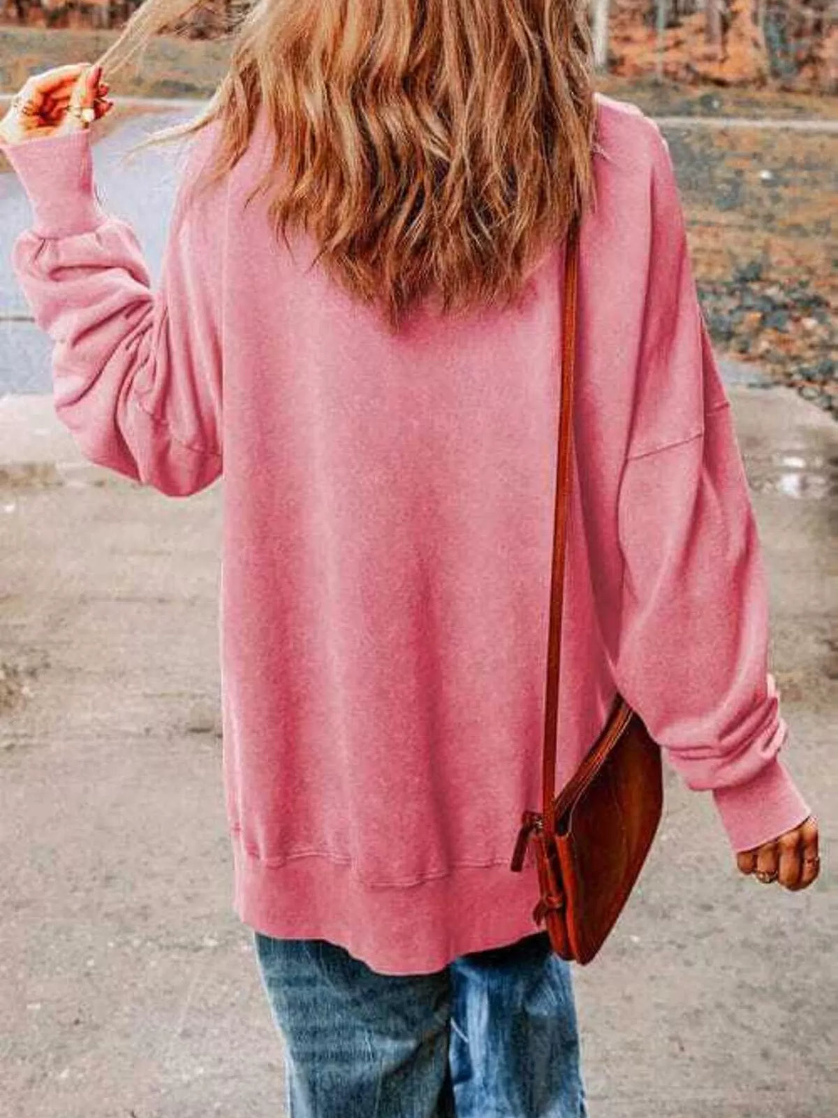 Santa Claus Sweatshirt in pink, back view