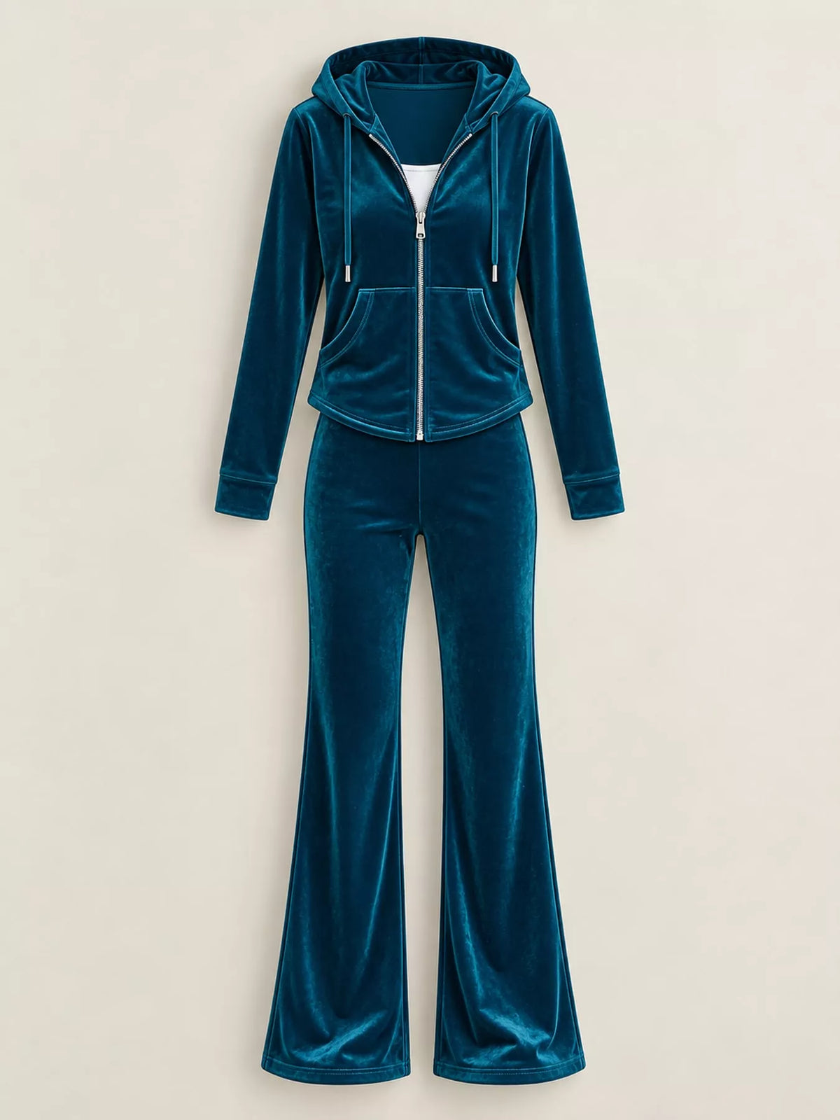 Hoodie and Flare Pants Set — garment front