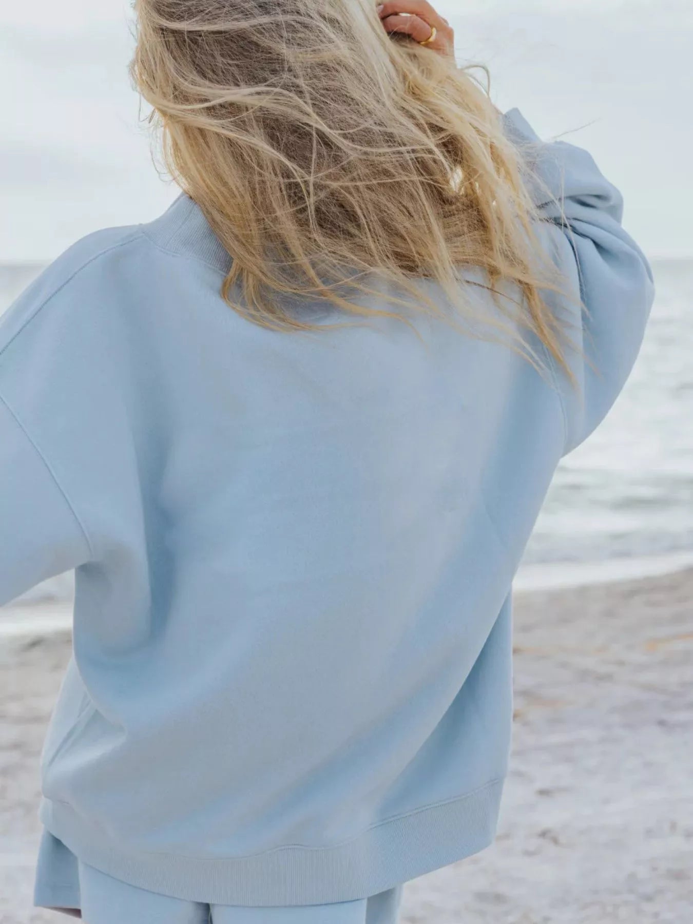 Trendsi Relaxed Fit Round Neck Sweatshirt and Shorts Set -