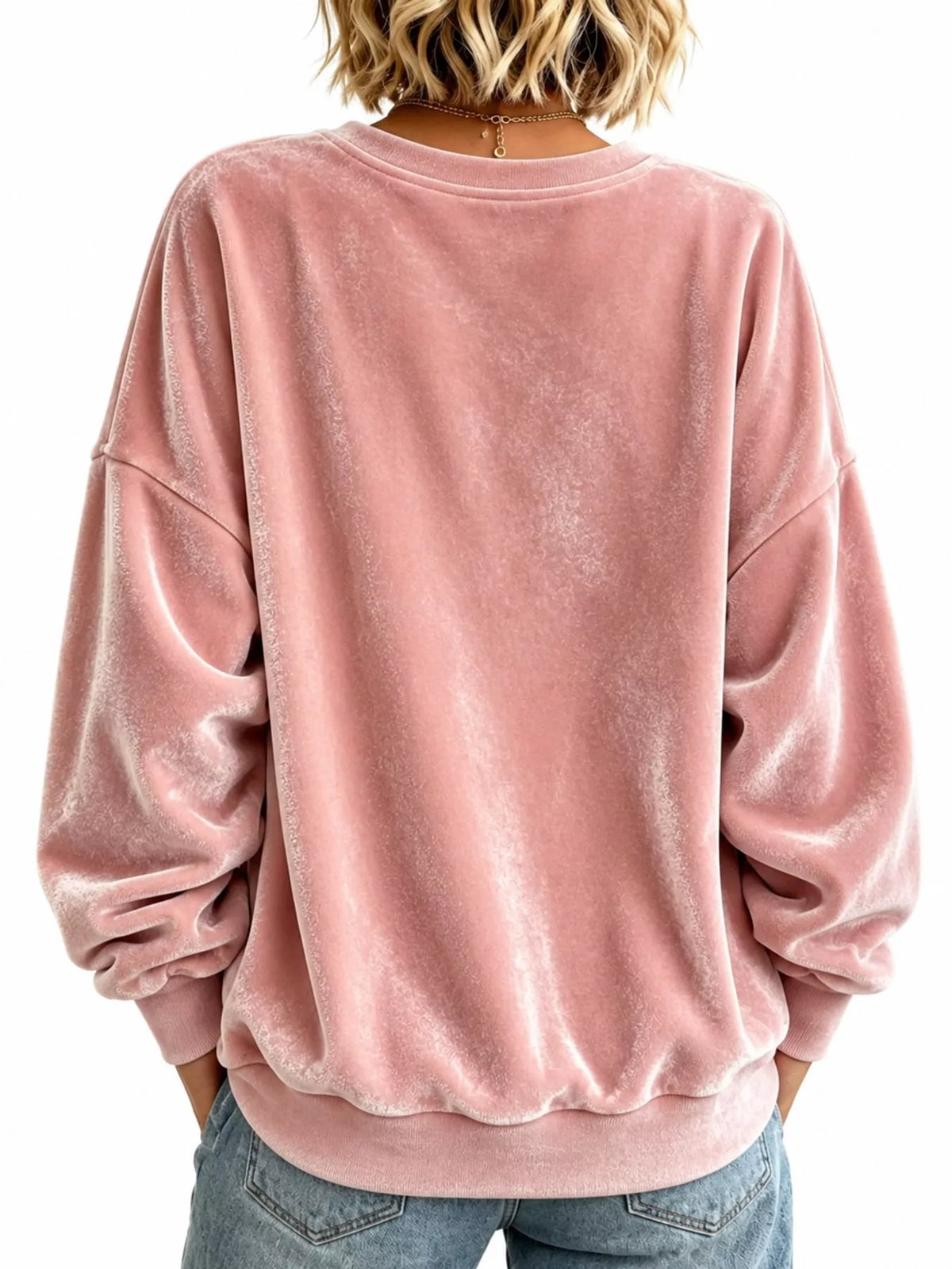 Crew-neck sweatshirt, pink back
