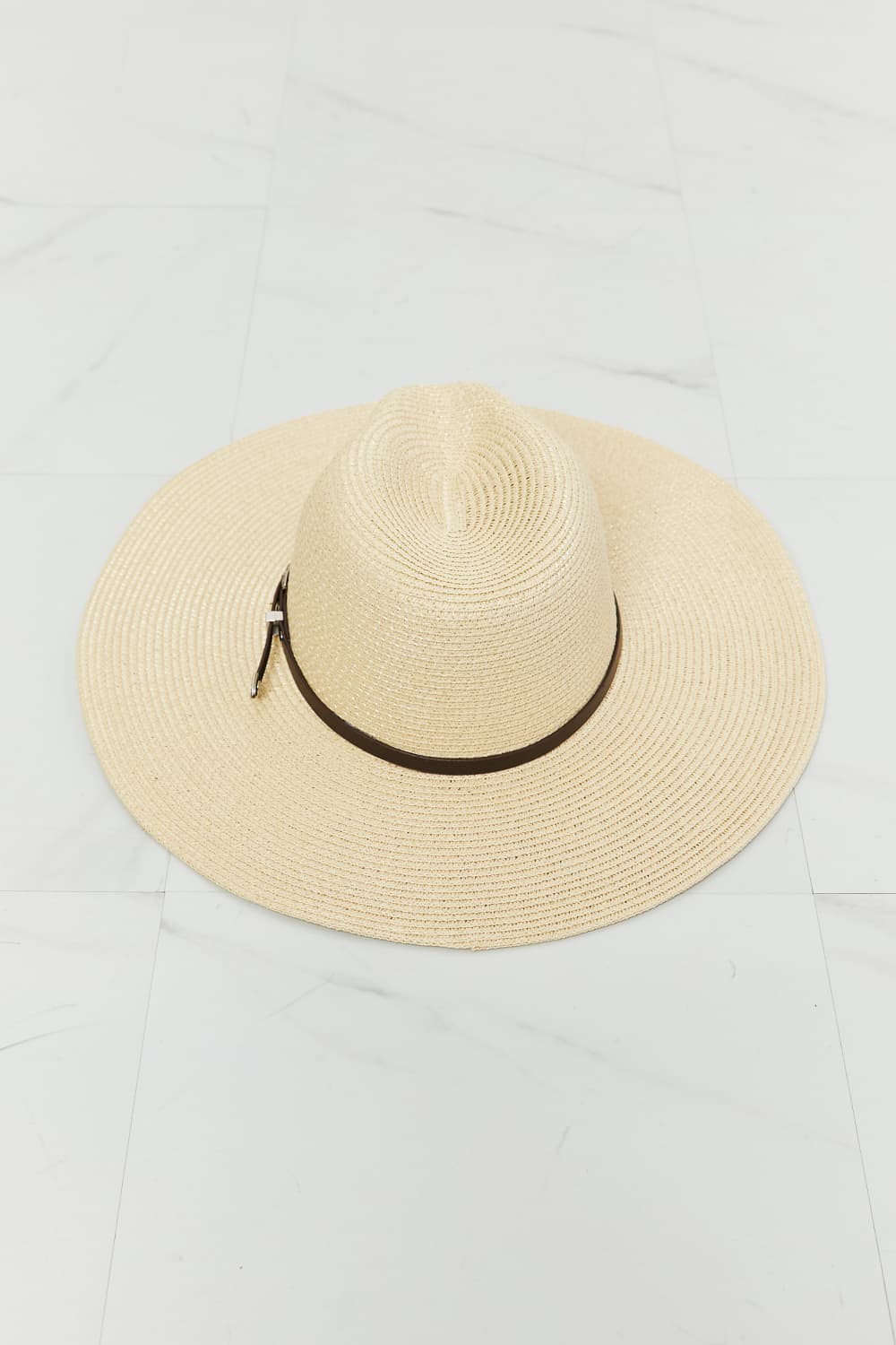 Women's Boho Fedora Hat Polyester Belt Buckle Detail Adjustable Strap — product view 5