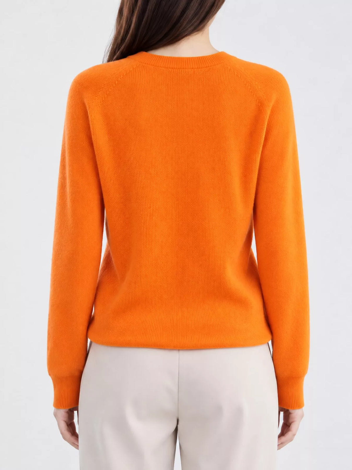 Ribbed cardigan, orange back