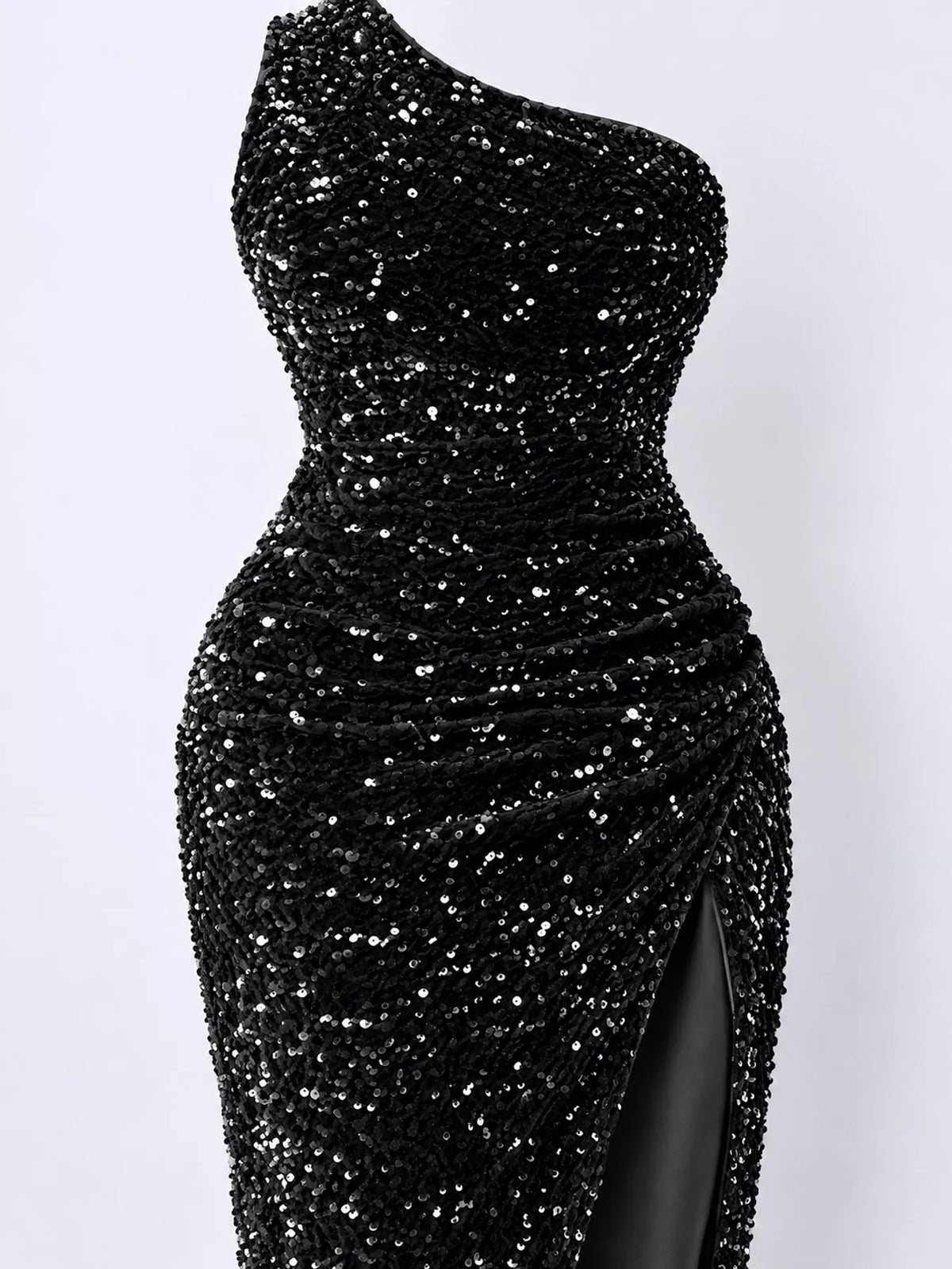 Sequin maxi dress, black sequin detail