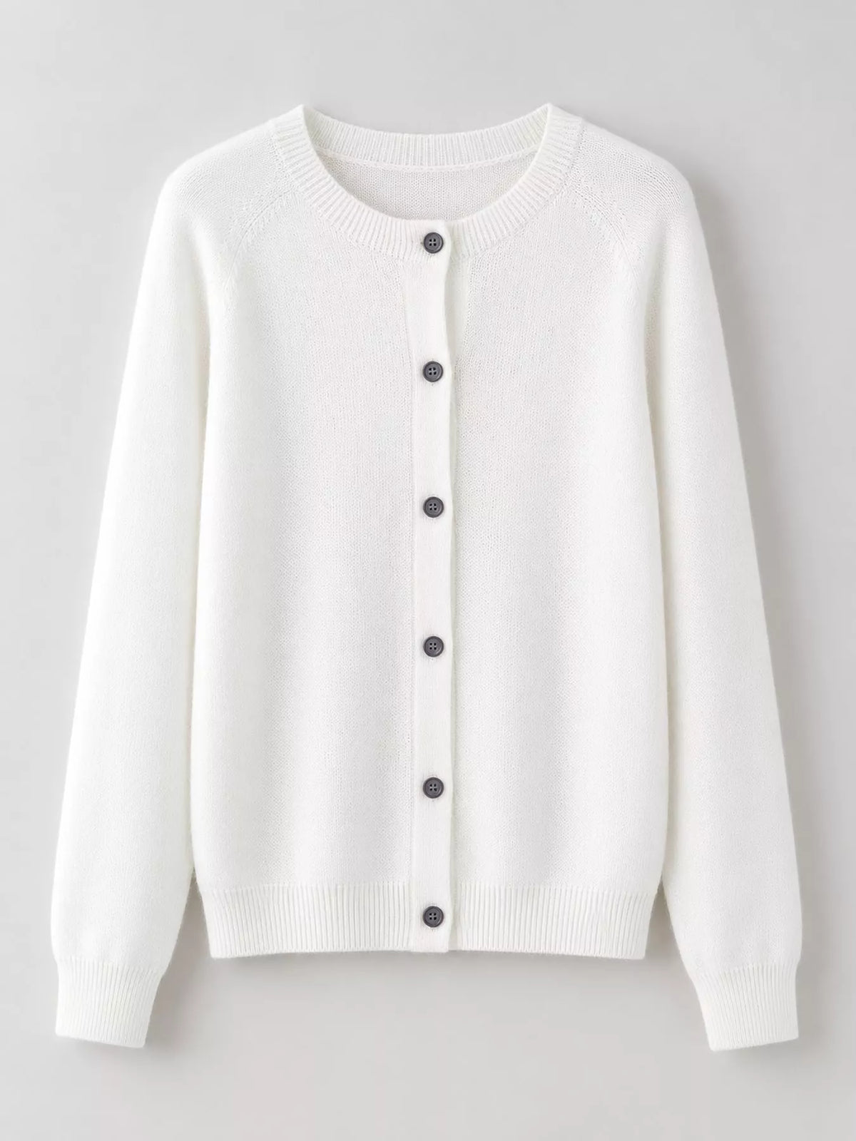 Ribbed cardigan, white hanging front