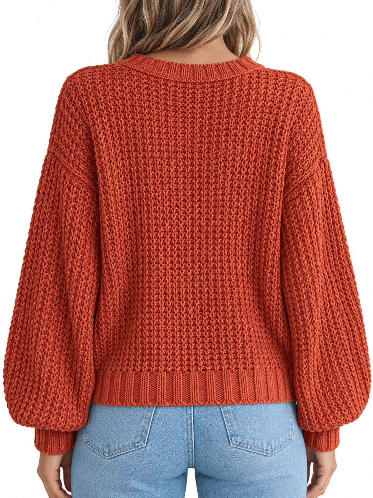 Button cardigan, rust back