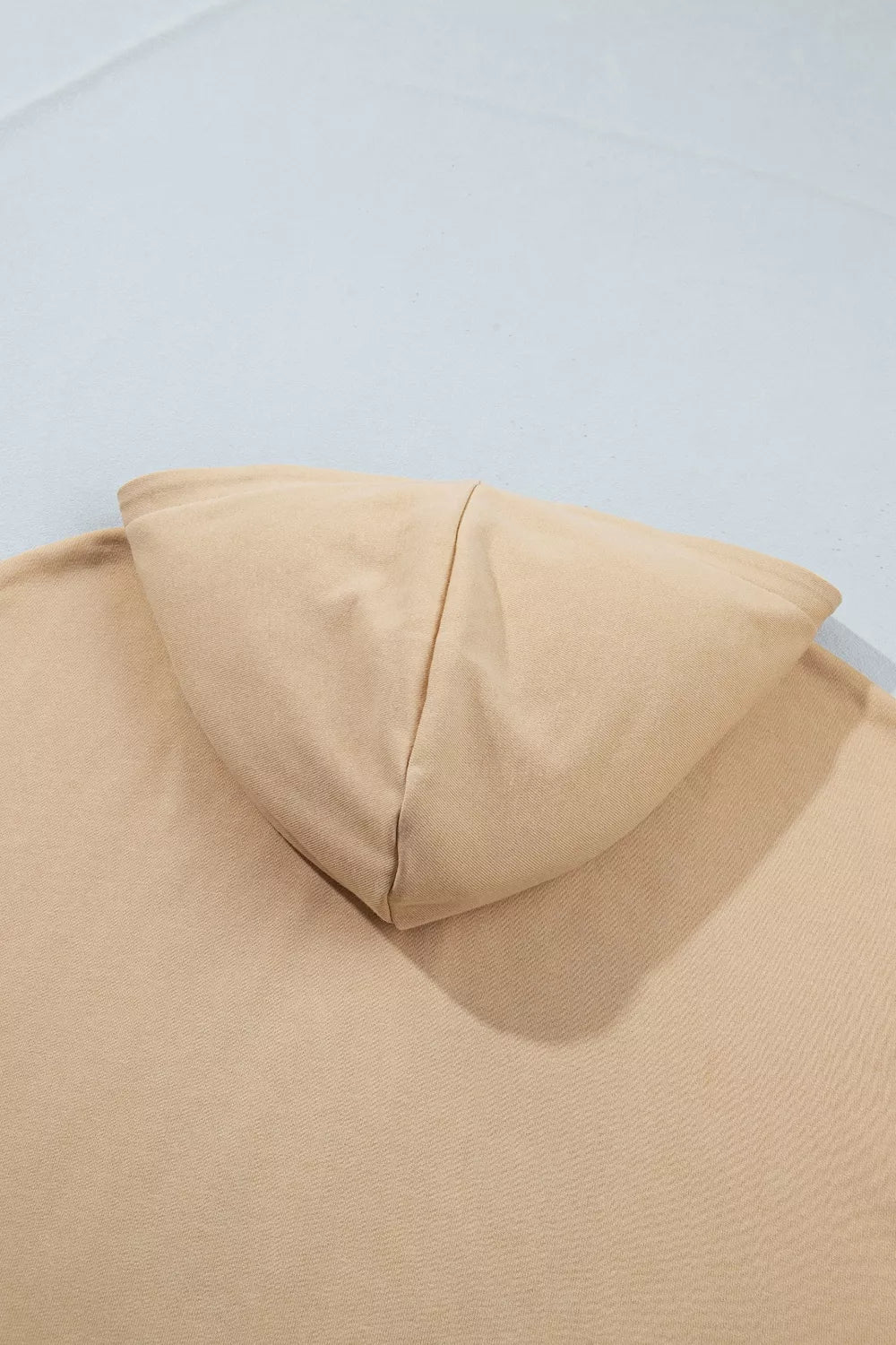 Polka Dot Zip-Up Hoodie in beige, back hood detail