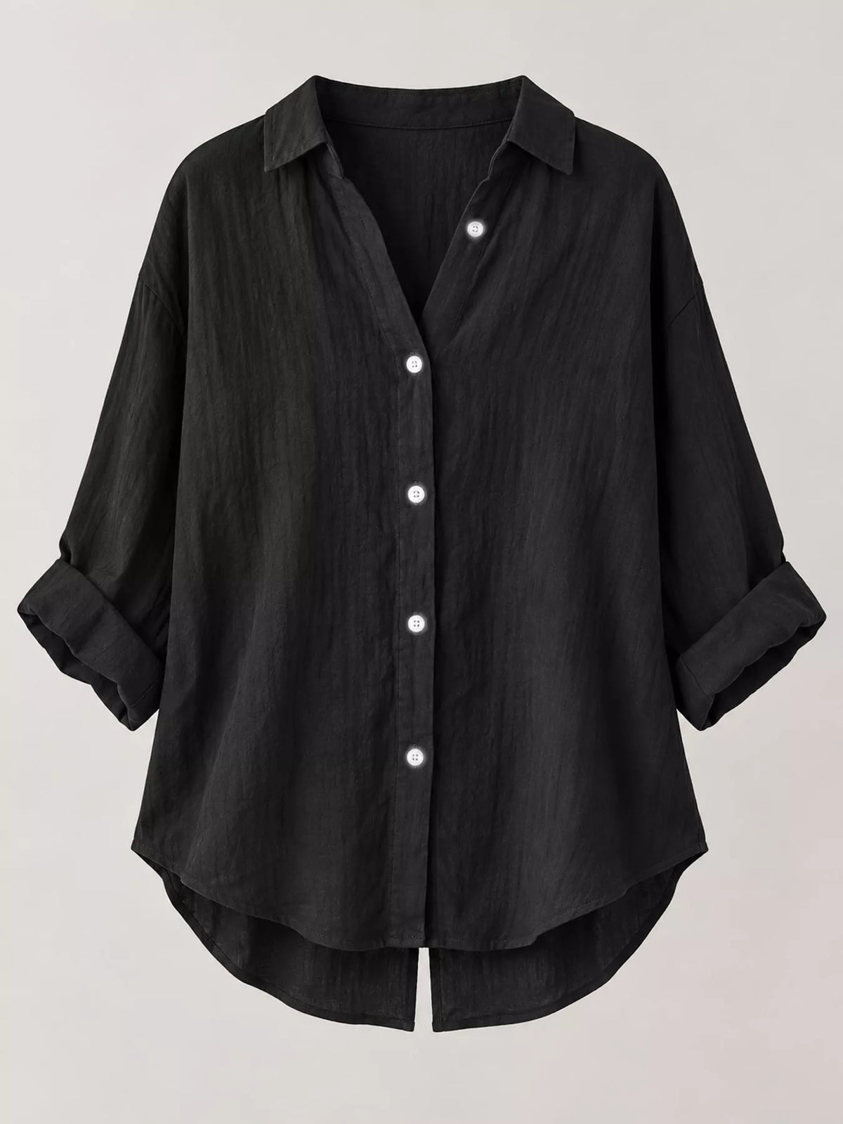 Black loose fit tie back shirt