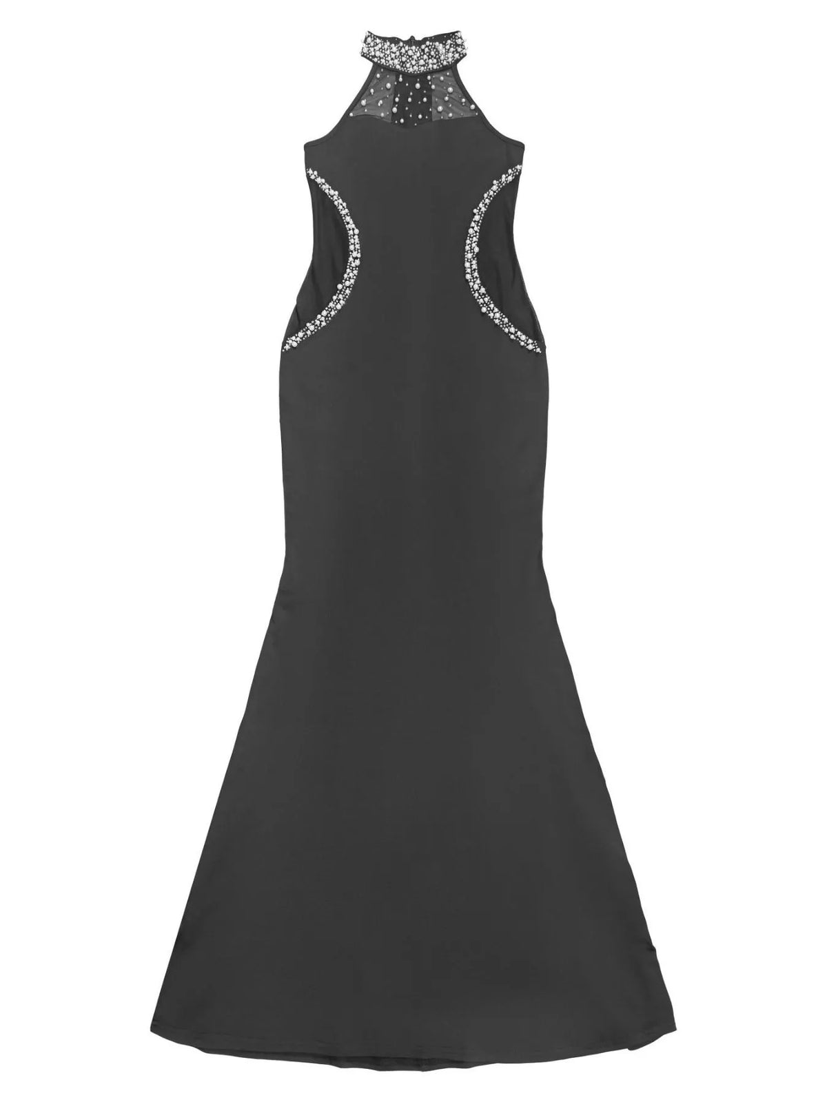 Trendsi Pearl Detail Rhinestone Sleeveless Maxi Dress -