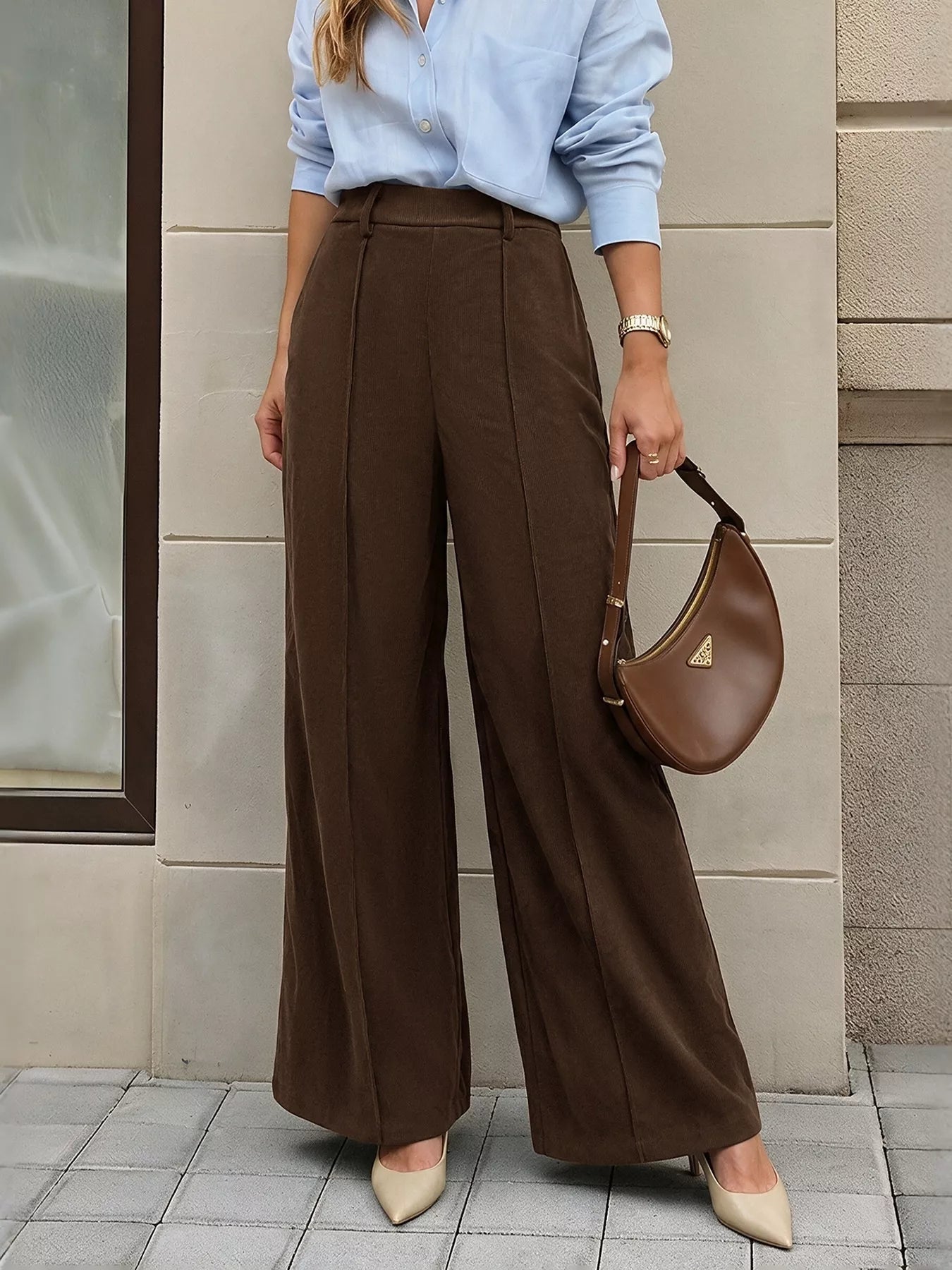 Trendsi High-Waisted Wide-Leg Pants -