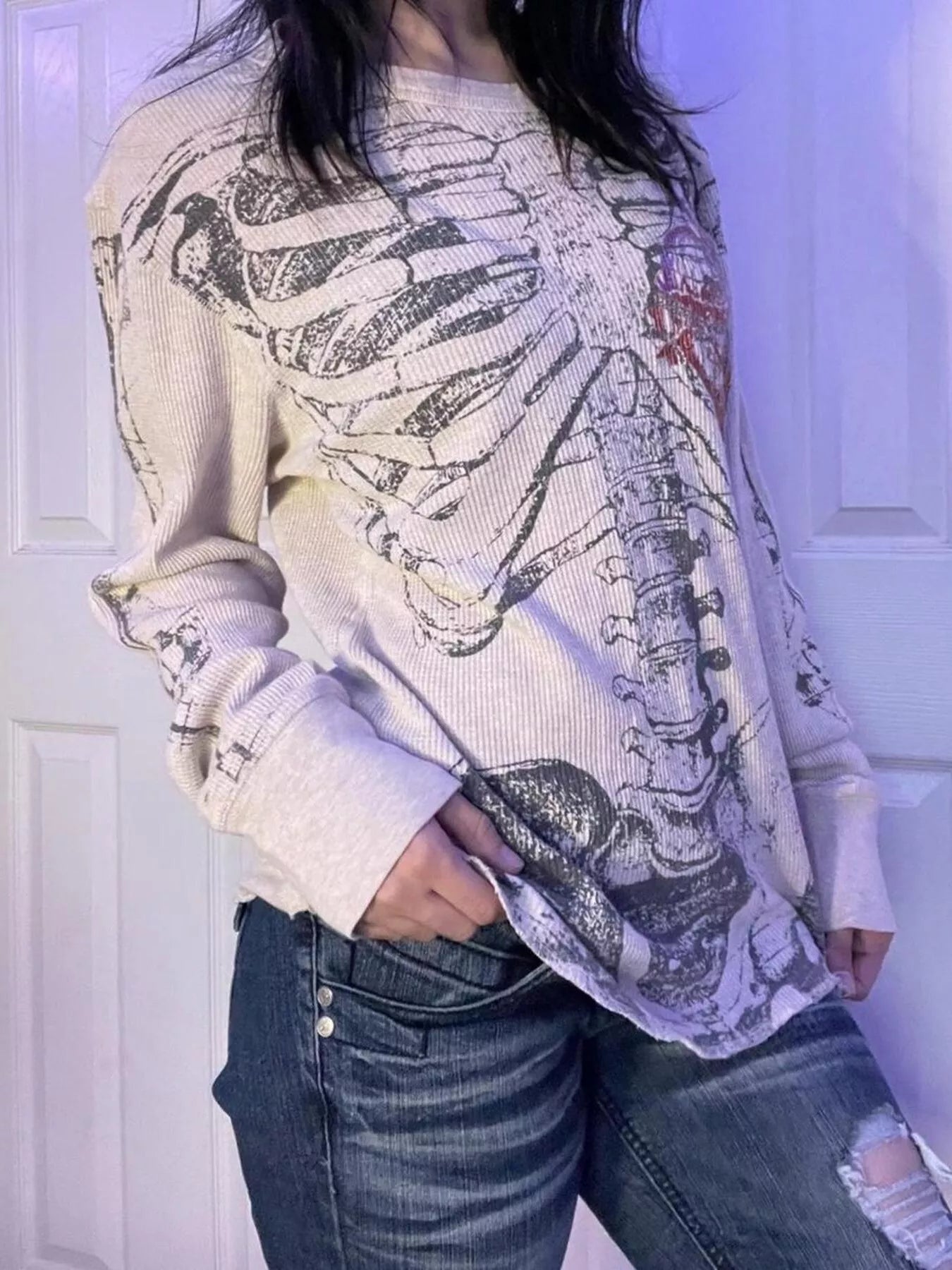 Trendsi Skeleton Long Sleeve T-Shirt -