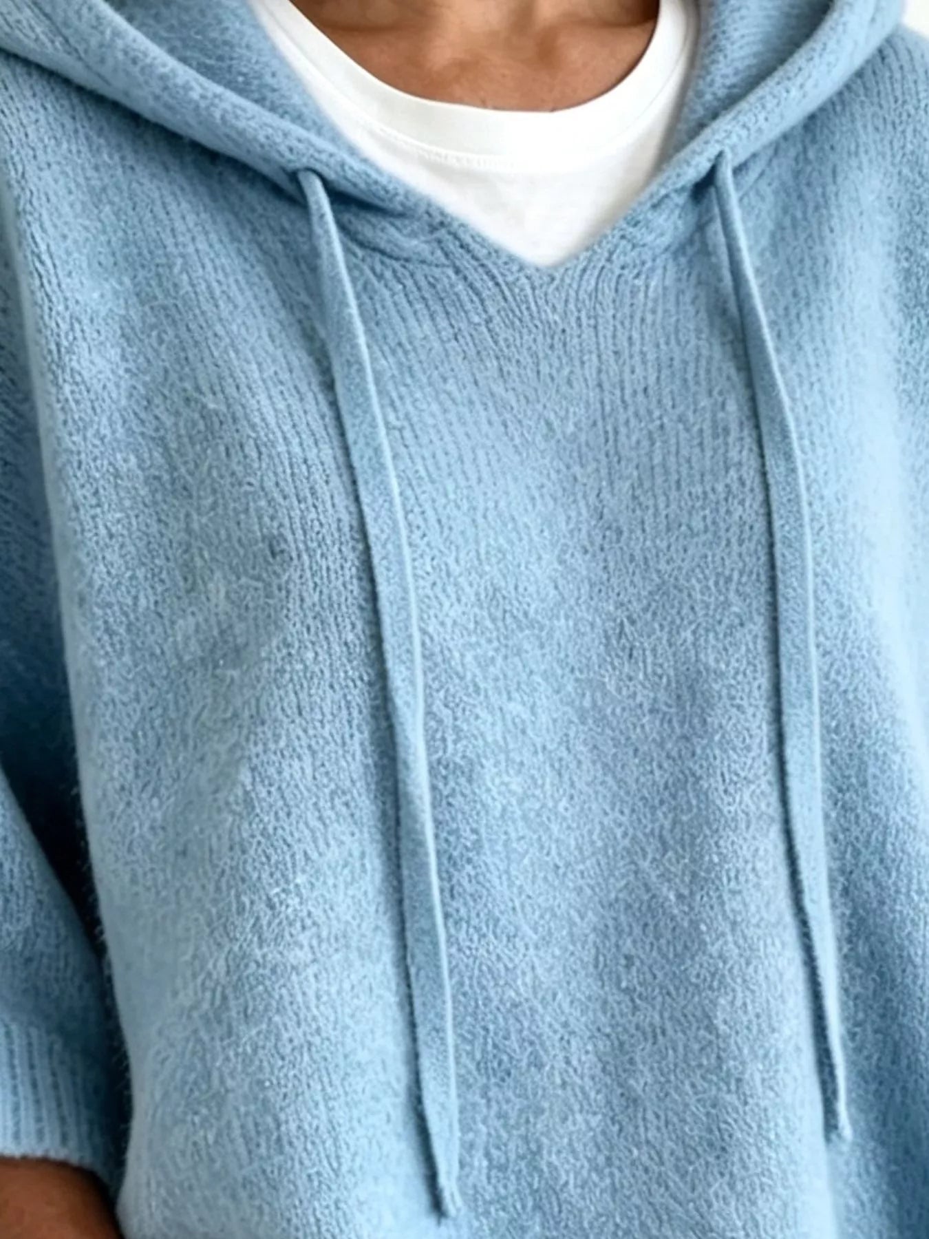 Trendsi Striped Hooded Sweater with Button Detail -