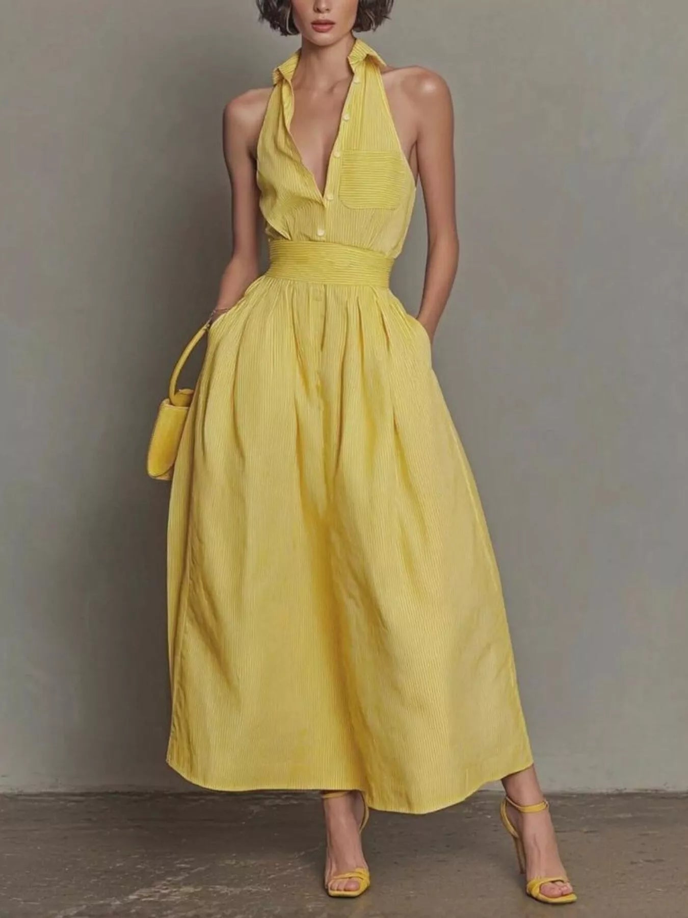 Trendsi Sleeveless Maxi Dress with Pockets -