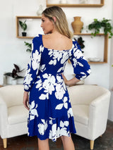 Trendsi Double Take Full Size Floral Ruffle Hem Smocked Dress with Pockets -