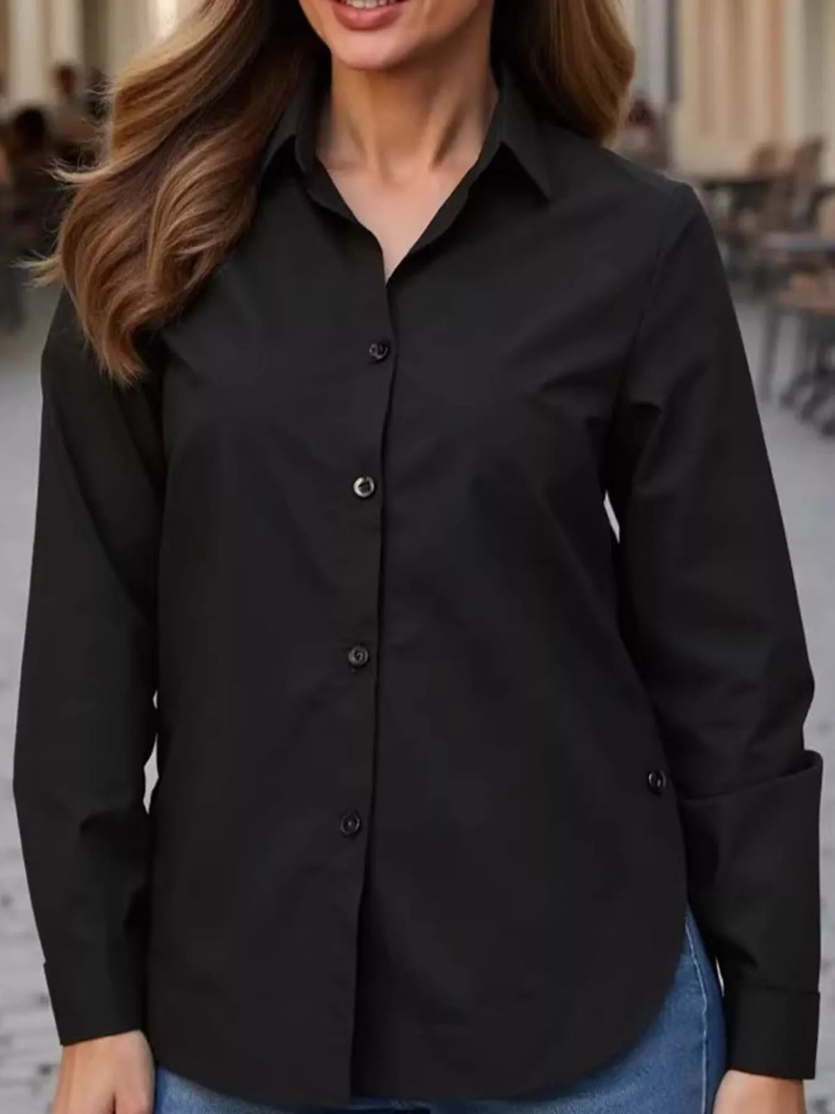 Button-Up Long Sleeve Shirt — front view