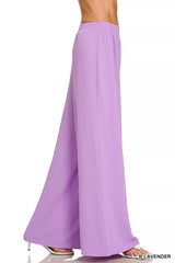 Trendsi Zenana Woven Airflow Twisted Top & Wide Leg Pants Set -