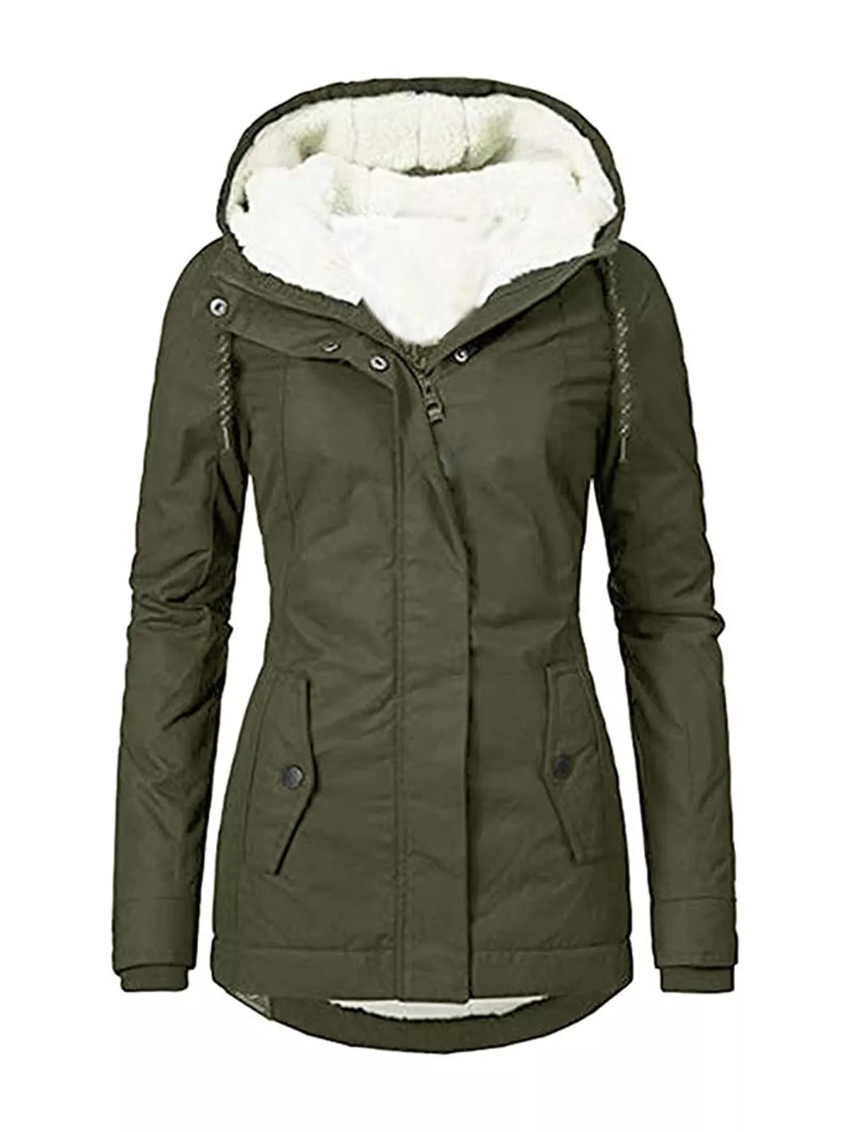 Sherpa-Lined Hooded Jacket — garment front