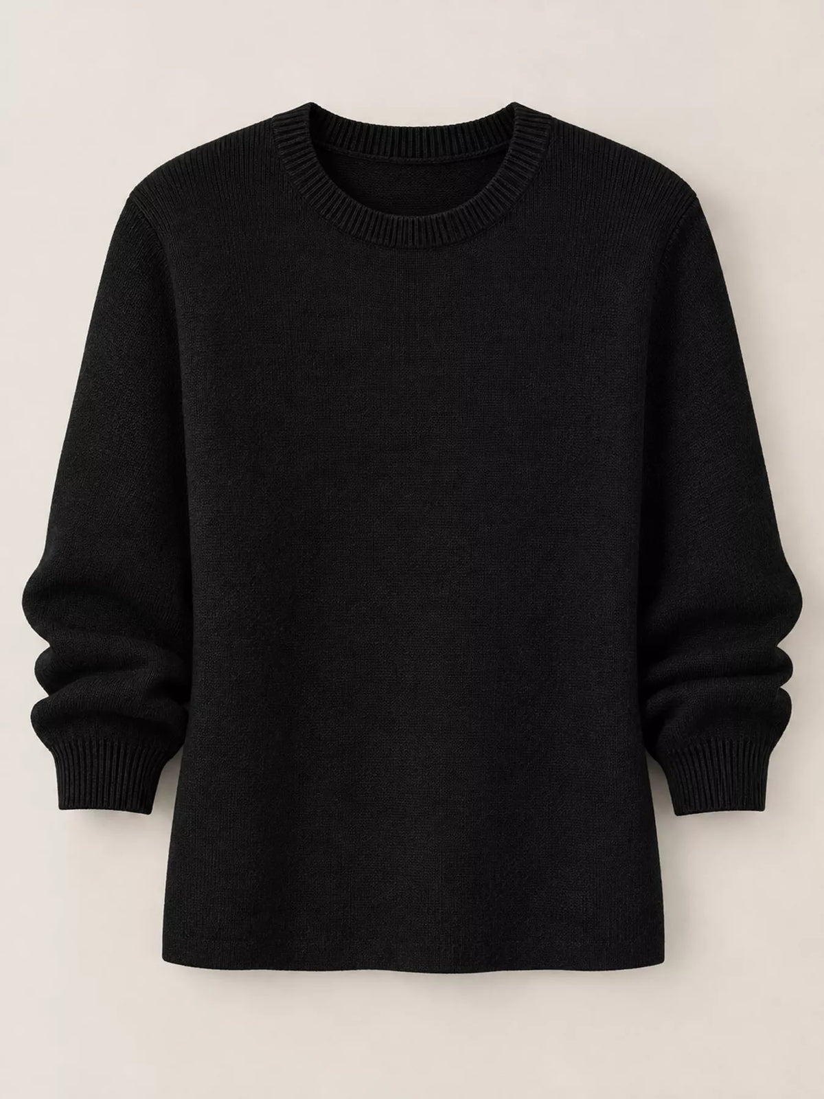 Black crew neck sweater