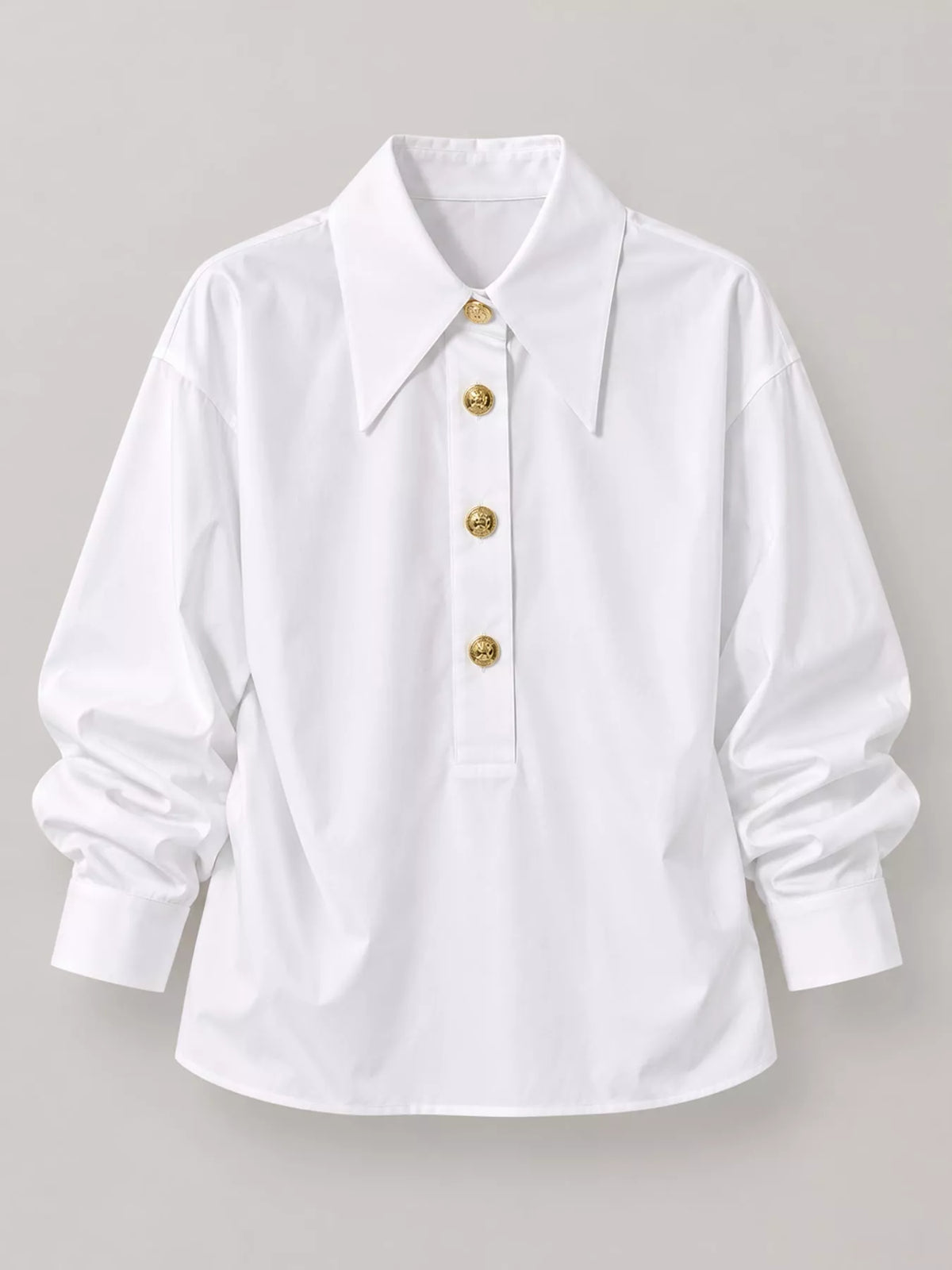 White button detail long sleeve shirt