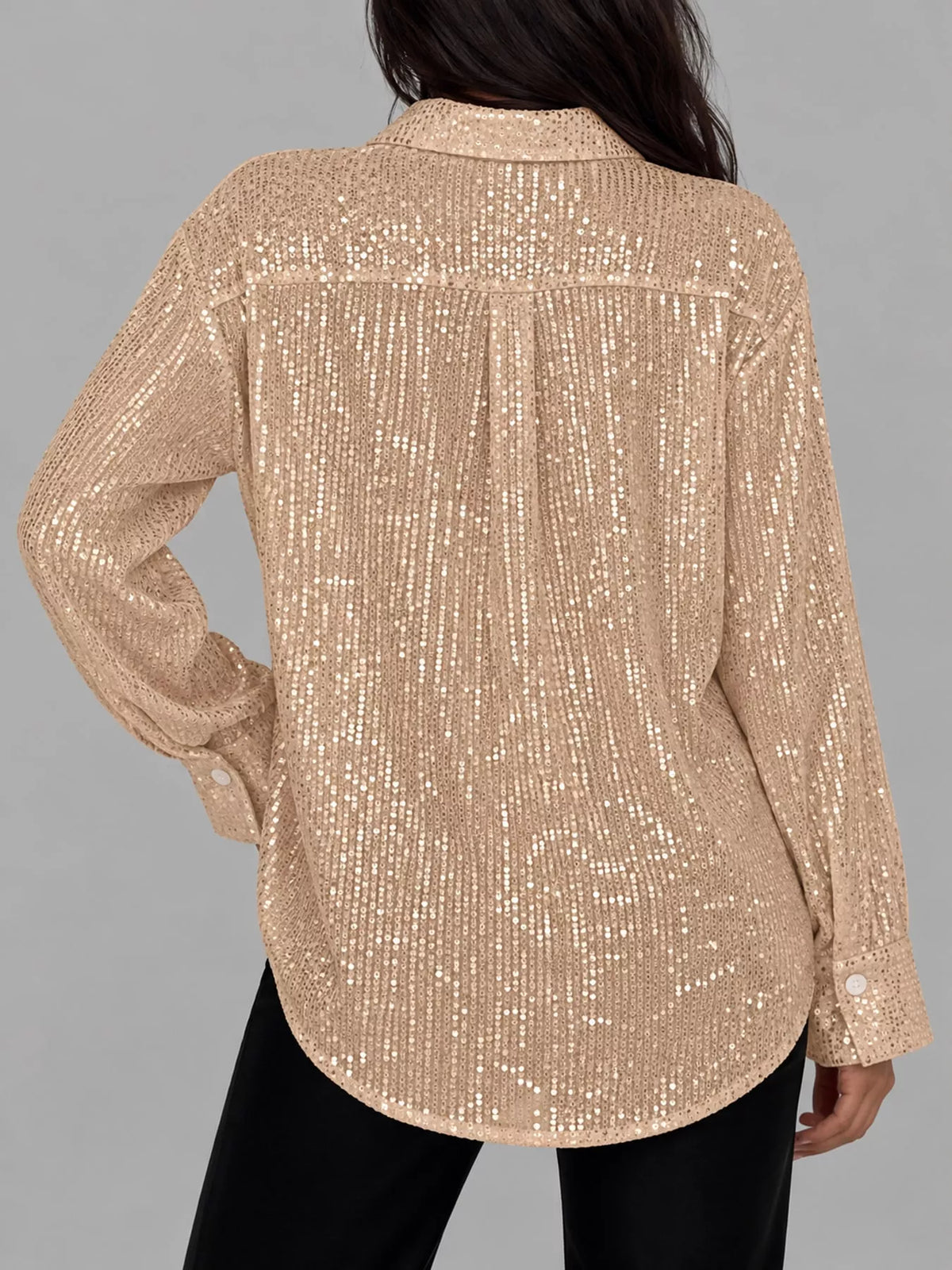 Sequin shirt, beige back
